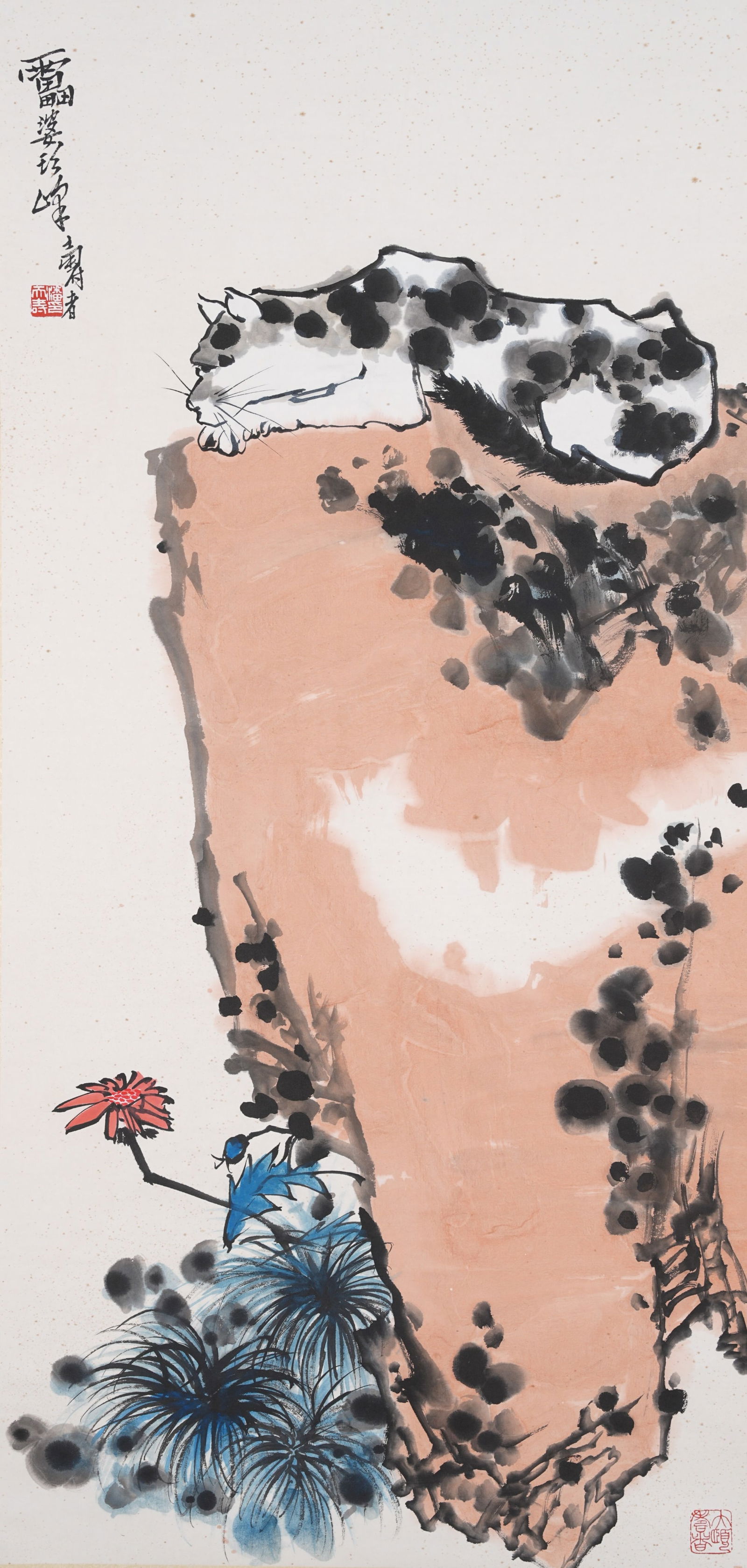 A CAT PAINTING ON PAPER BY PAN TIANSHOU.潘天壽 (1 of 8)