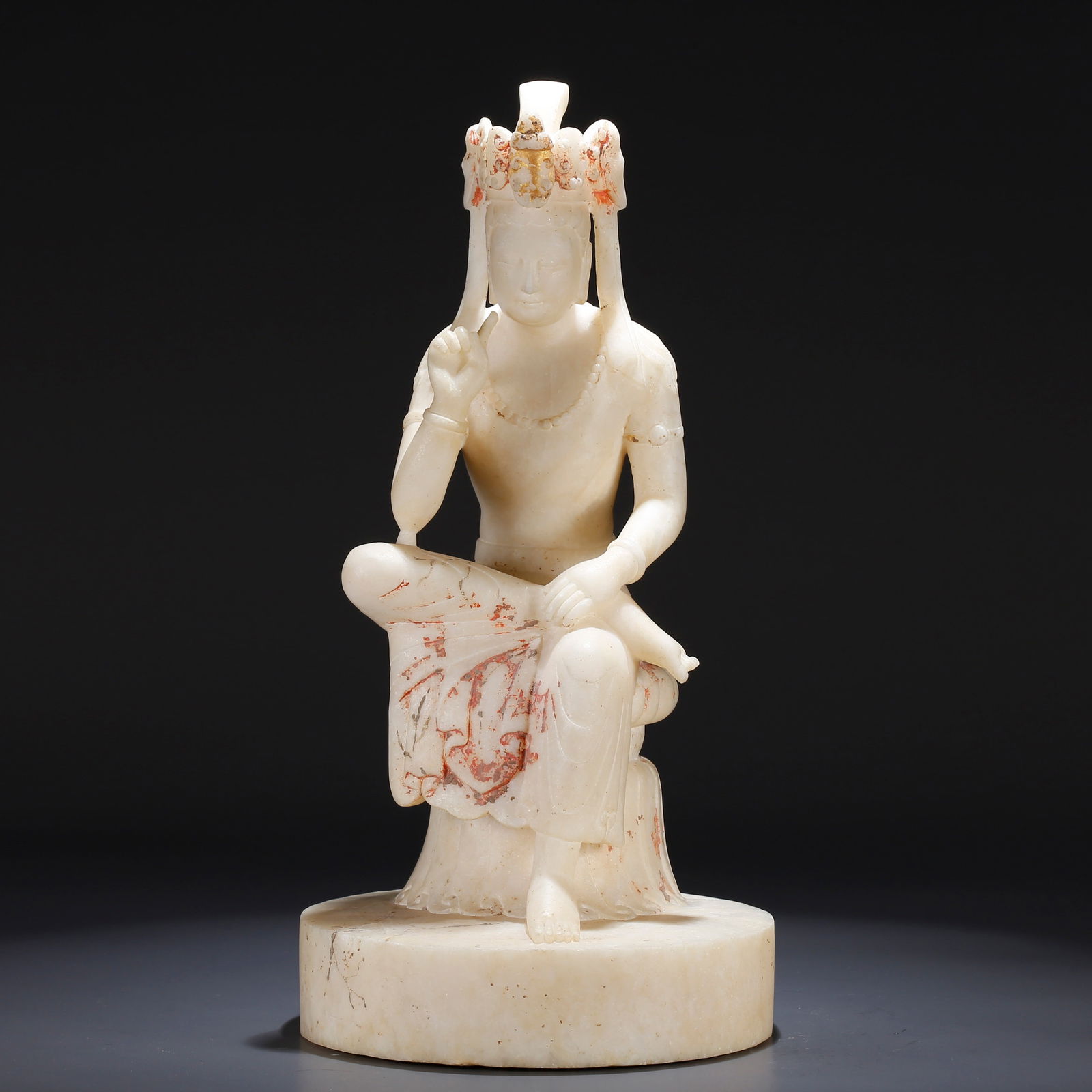 A HAN WHITE JADE BUDDHA STATUE (1 of 11)