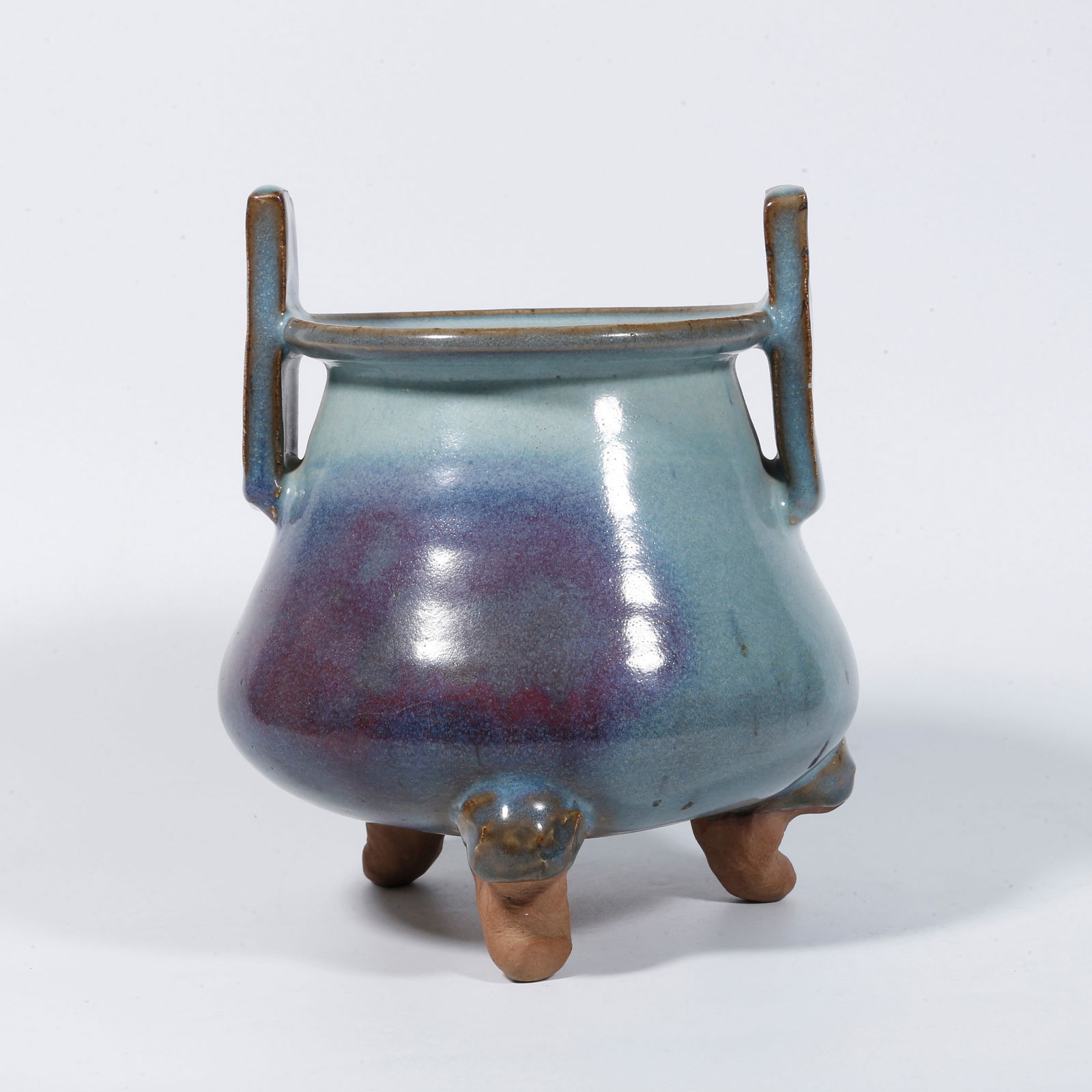 A JUN WARE TRIPOD INCENSE BURNER (1 of 10)
