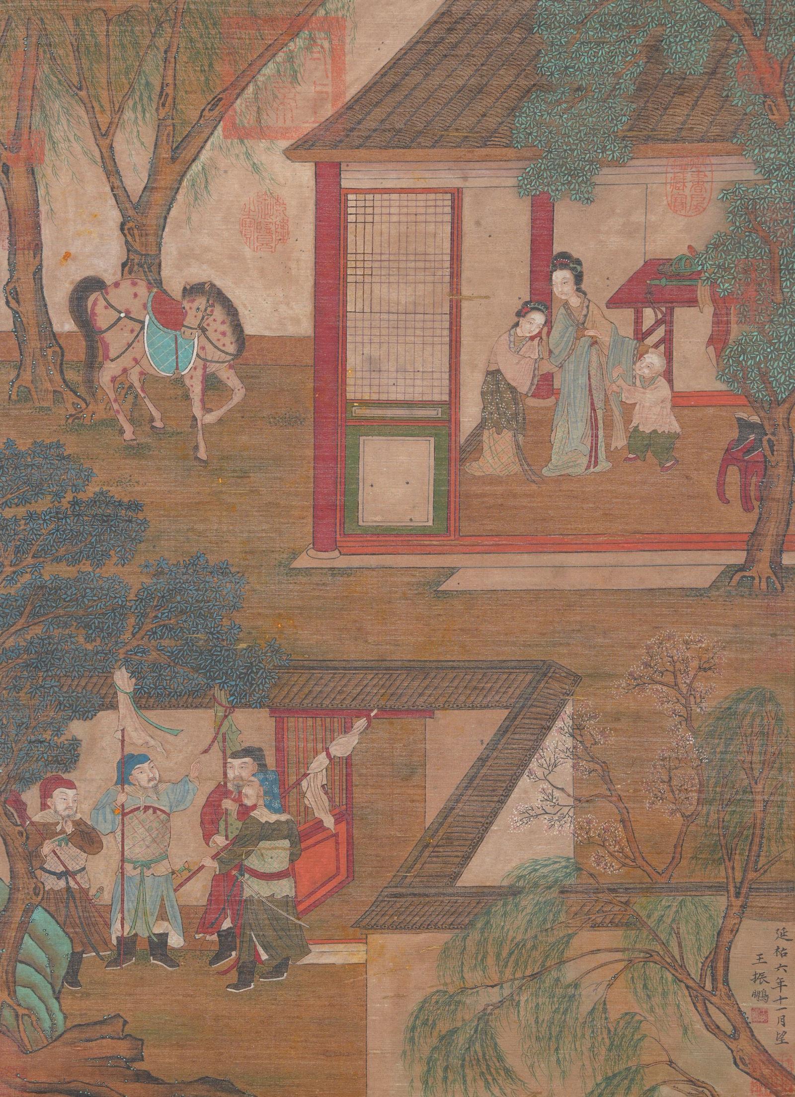 A FIGURE PAINTING ON SILK BY WANG ZHENPENG.王振鵬 (1 of 8)