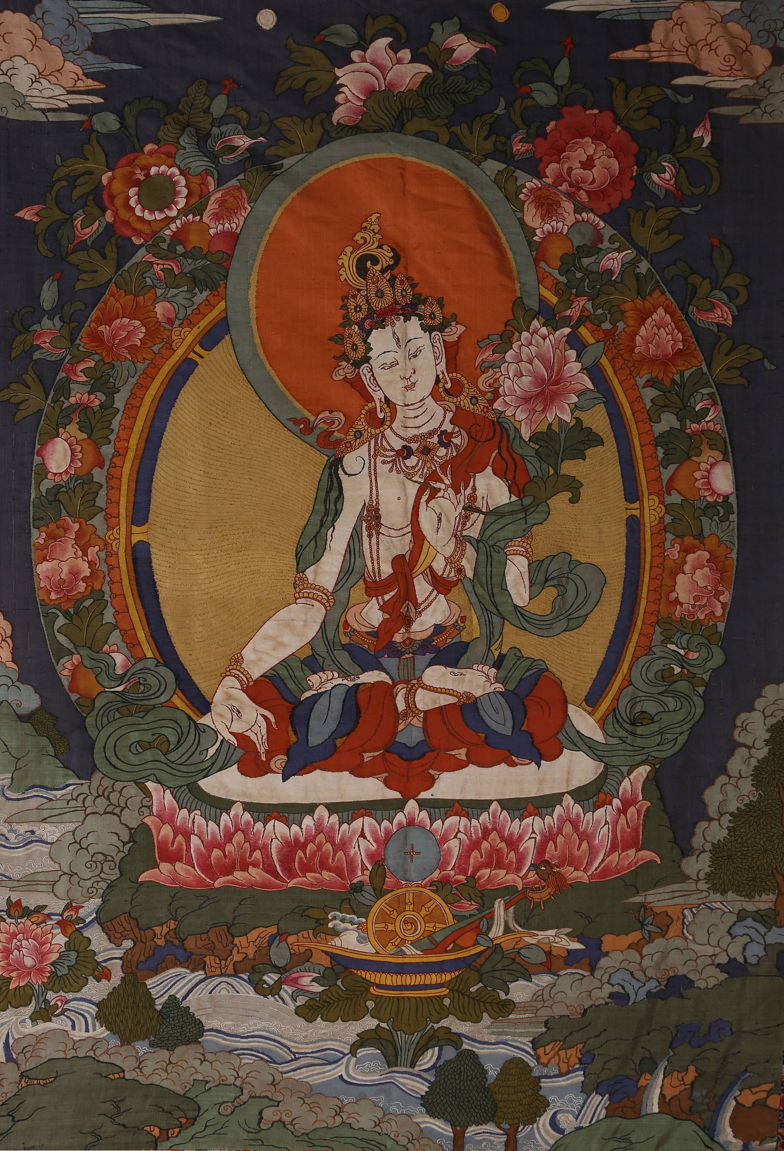 A KESI (SILK TAPESTRY) WHITE TARA THANGKA (1 of 10)