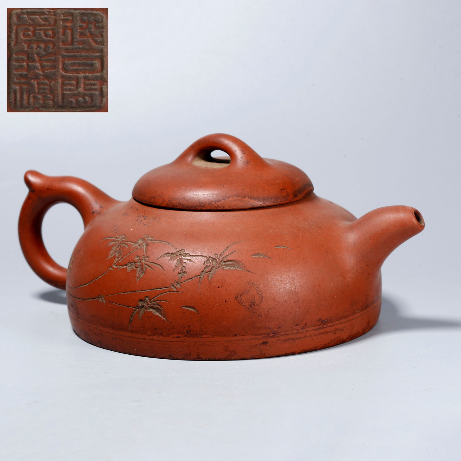 A ZISHA EWER WITH CARVED BAMBOO DESIGN (1 of 9)
