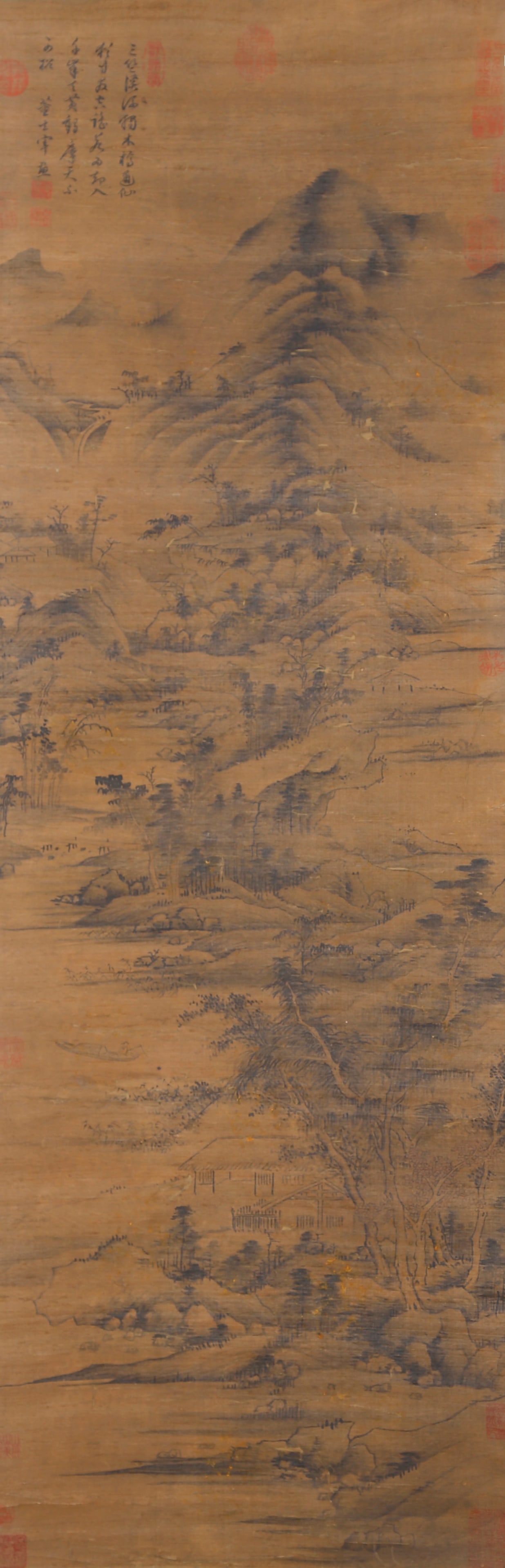 A LANDSCAPE PAINTING ON SILK BY DONG QICHANG.董其昌 (1 of 12)