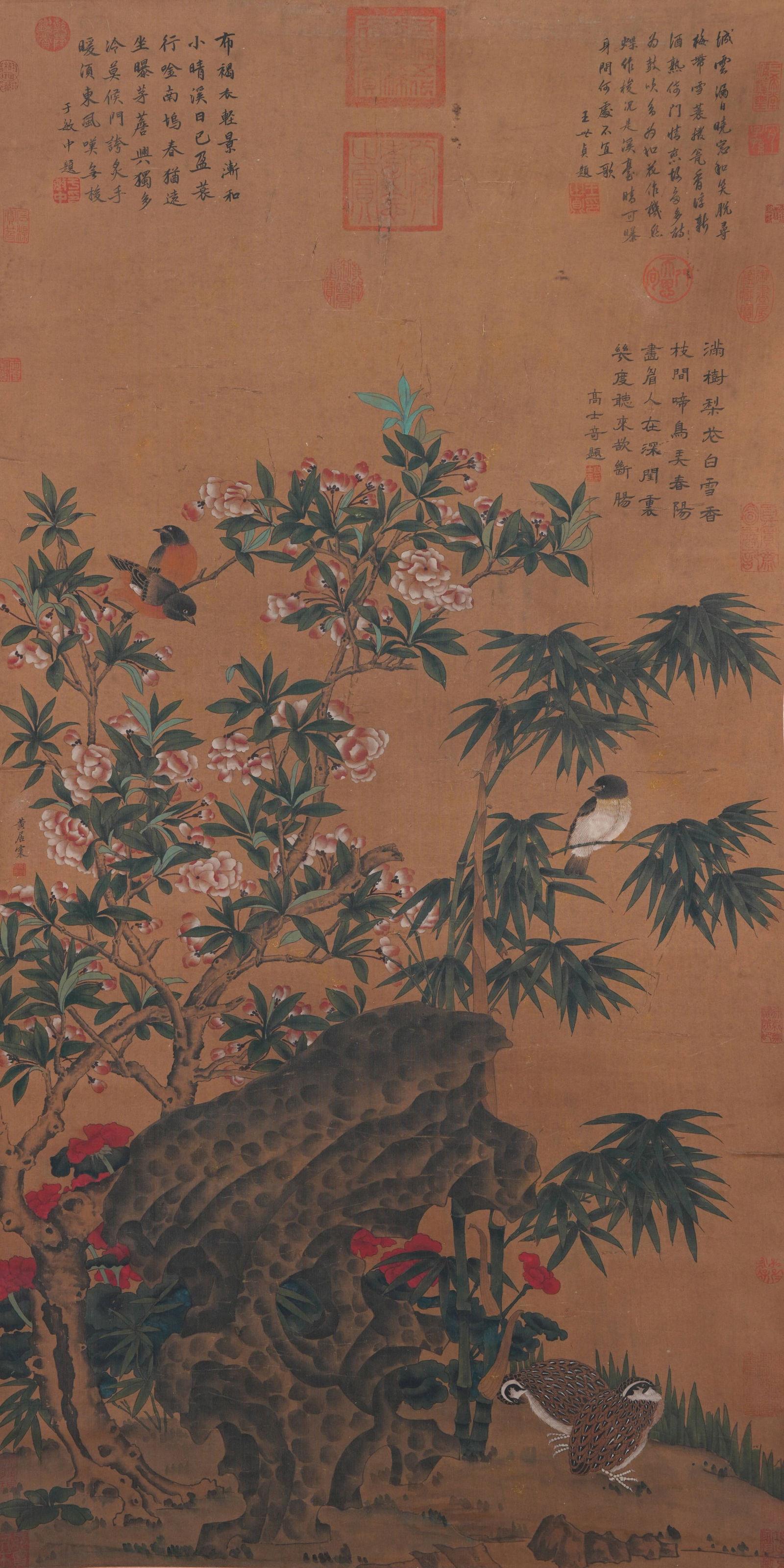 A FLOWER-AND-BIRD PAINTING ON SILK BY HUANG JUCAI.黃居寀 (1 of 11)