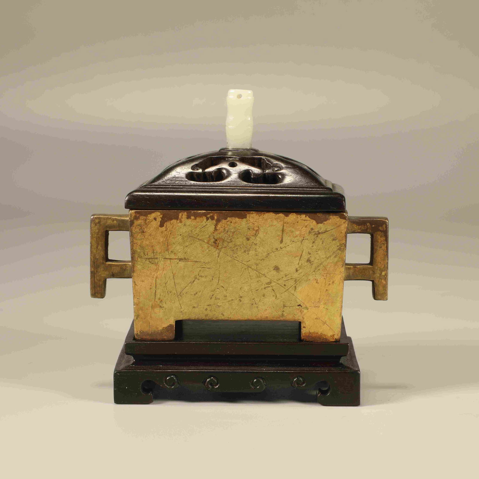 A BRONZE TROUGH-SHAPED CENSER (1 of 6)