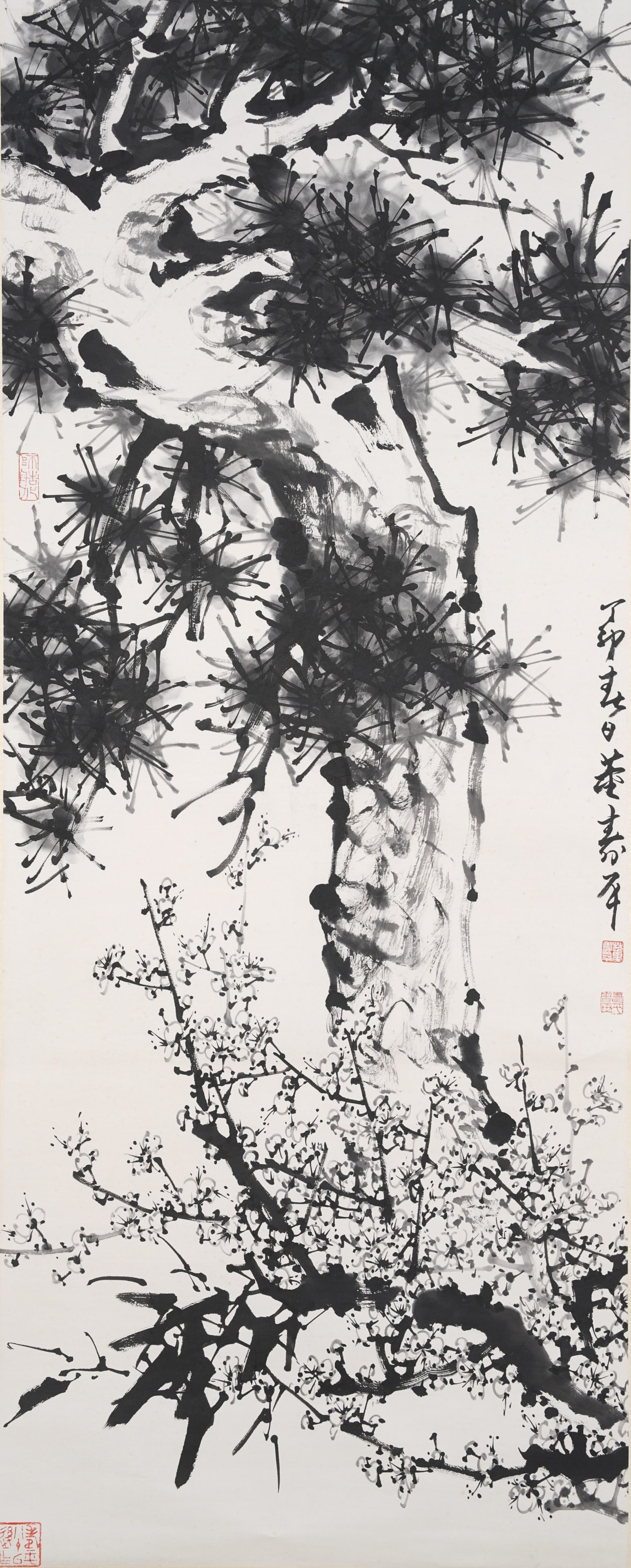 A PLUM BLOSSOM PAINTING ON PAPER BY DONG SHOUPING.董壽平 (1 of 10)