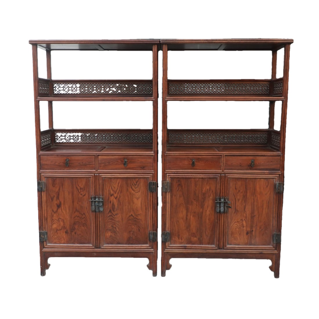 A PAIR OF HUANGHUALI BOOK CABINETS (1 of 9)