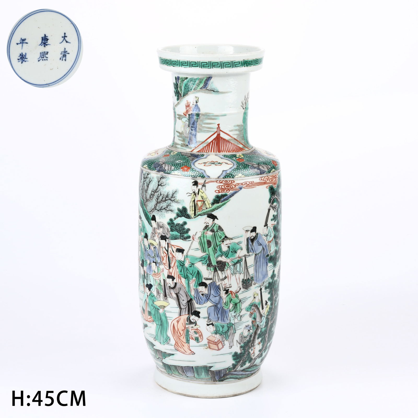 A WUCAI VASE WITH FIGURATIVE NARRATIVE SCENE (PESTLE-SHAPED) (1 of 12)