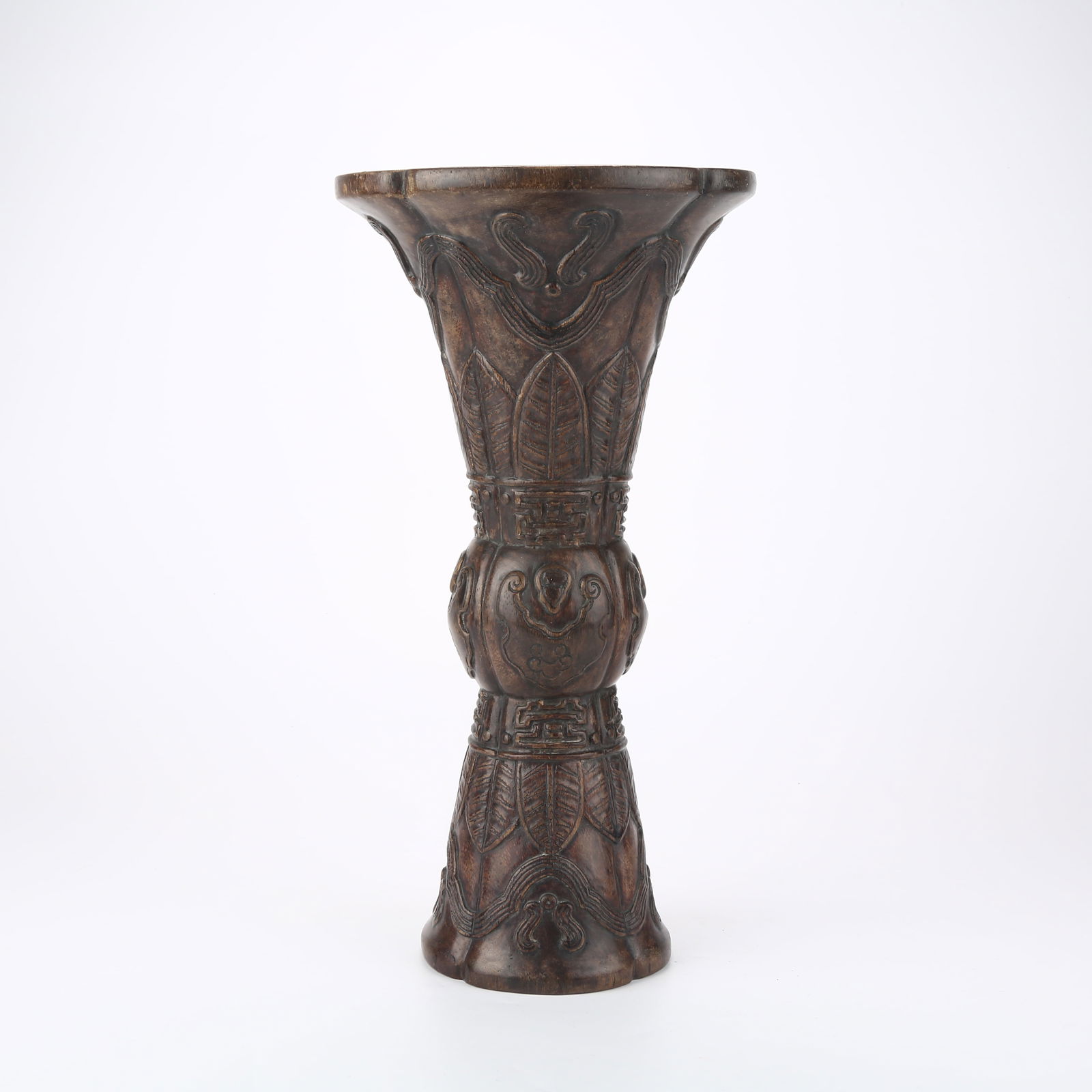 A AGARWOOD VASE WITH PLANTAIN LEAF PATTERN (1 of 10)