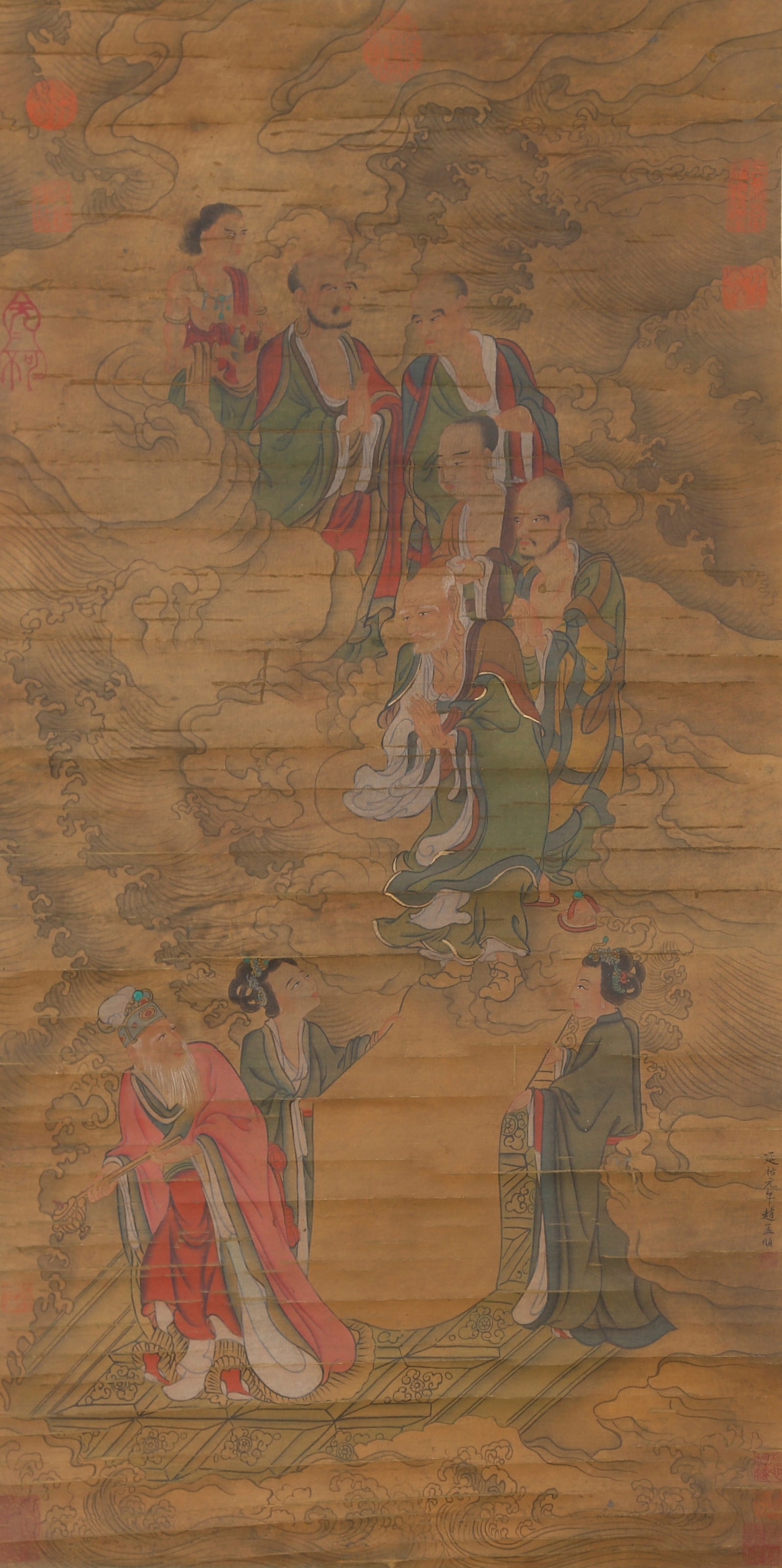 A IMMORTAL PAINTING ON SILK BY ZHAO MENGFU.趙孟頫 (1 of 9)