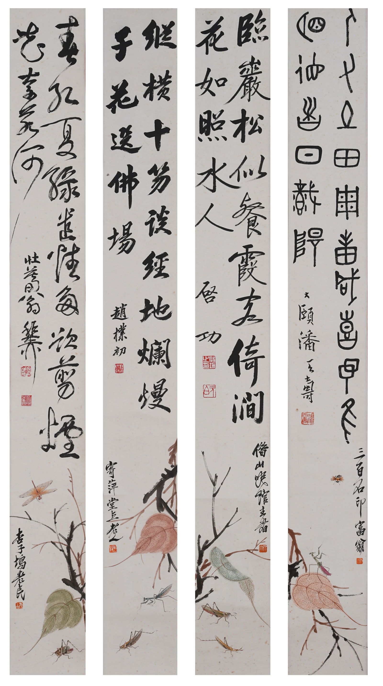 A INSECT PAINTINGS ON PAPER BY QI BAISHI (SET OF FOUR).齊白石 (1 of 20)