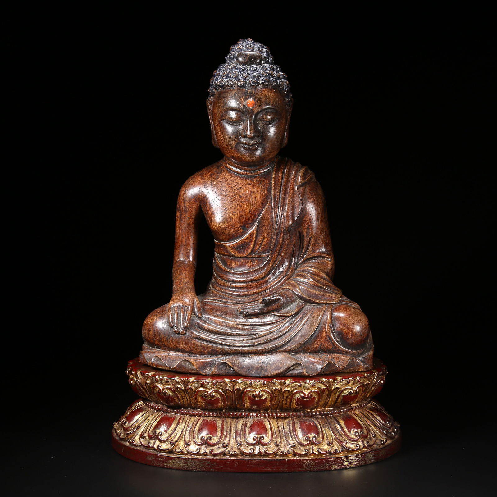 A AGARWOOD STATUE OF SHAKYAMUNI BUDDHA (1 of 8)