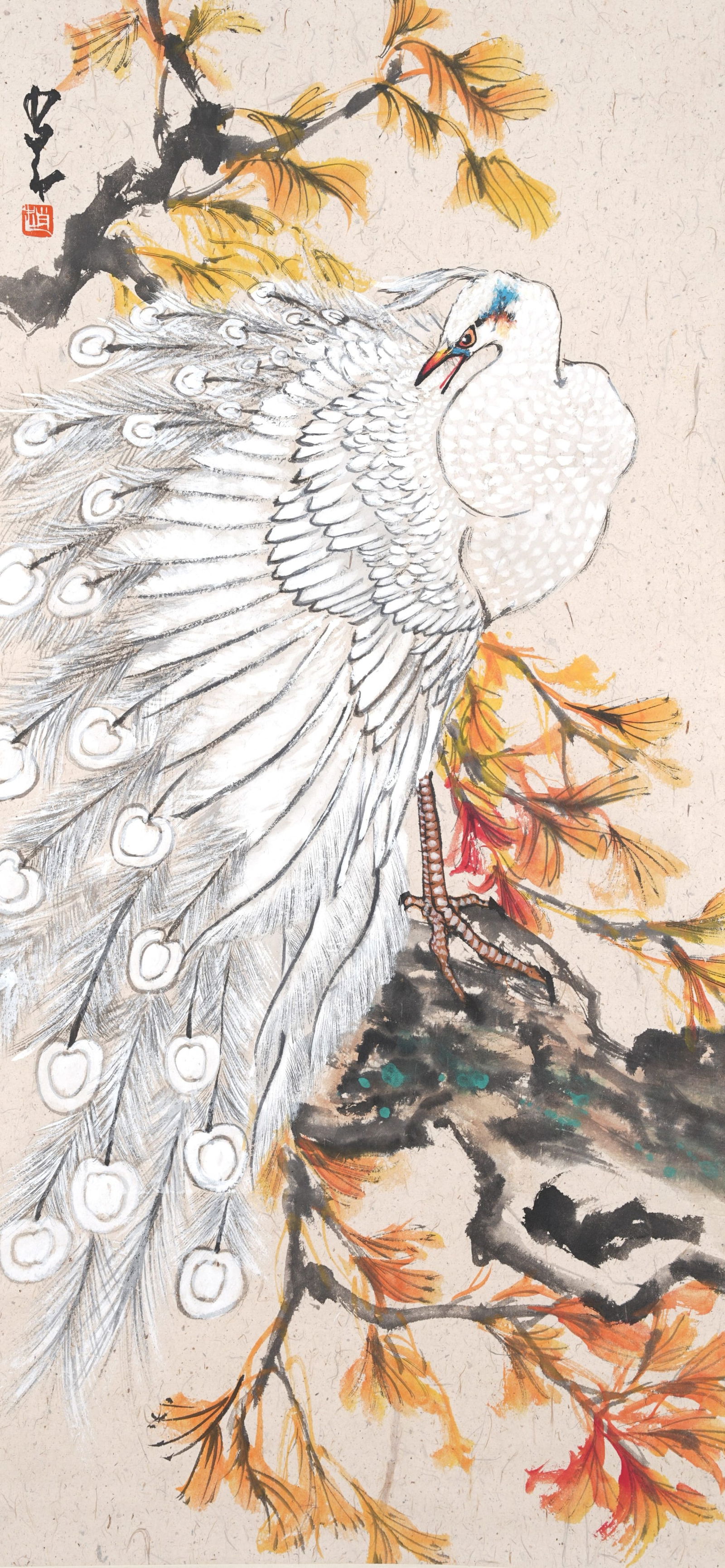 A PEACOCK PAINTING ON PAPER BY ZHAO SHAO’ANG.趙少昂 (1 of 8)