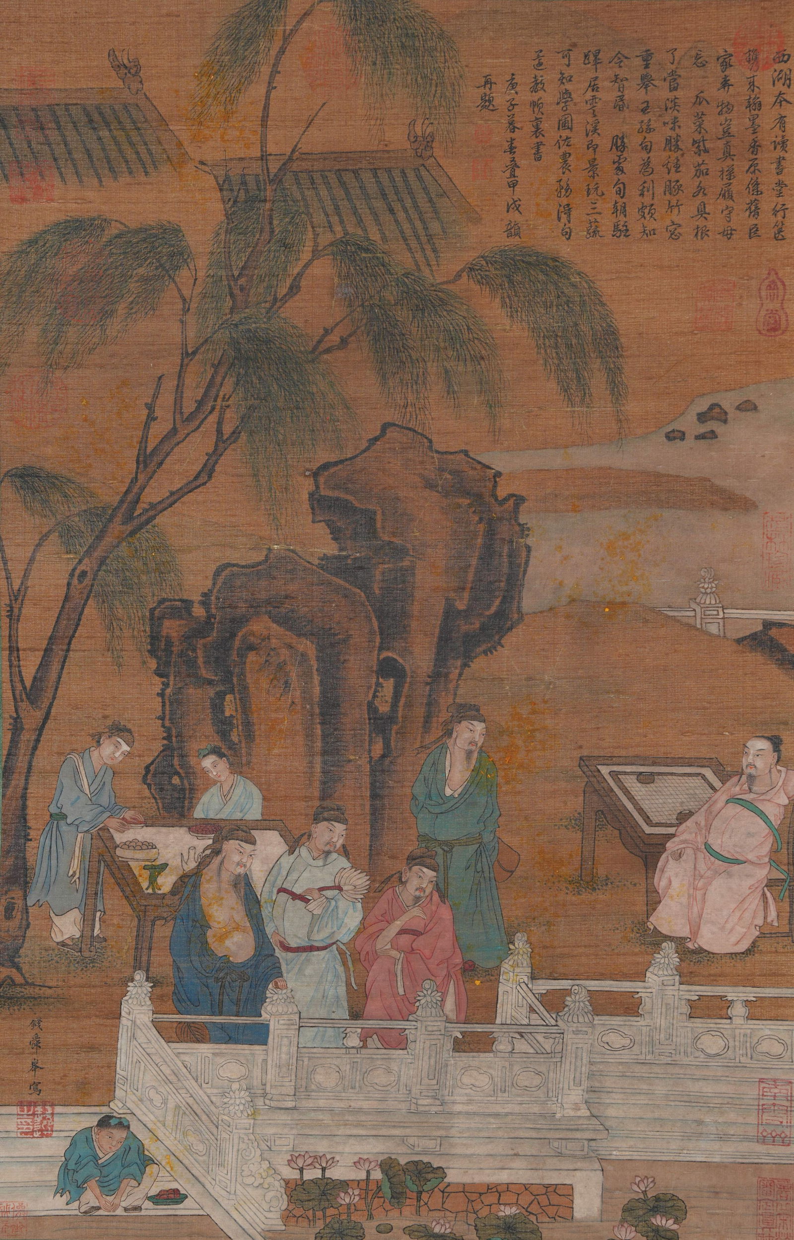 A FIGURE PAINTING ON SILK BY QIAN SHUNJU.錢舜舉 (1 of 10)