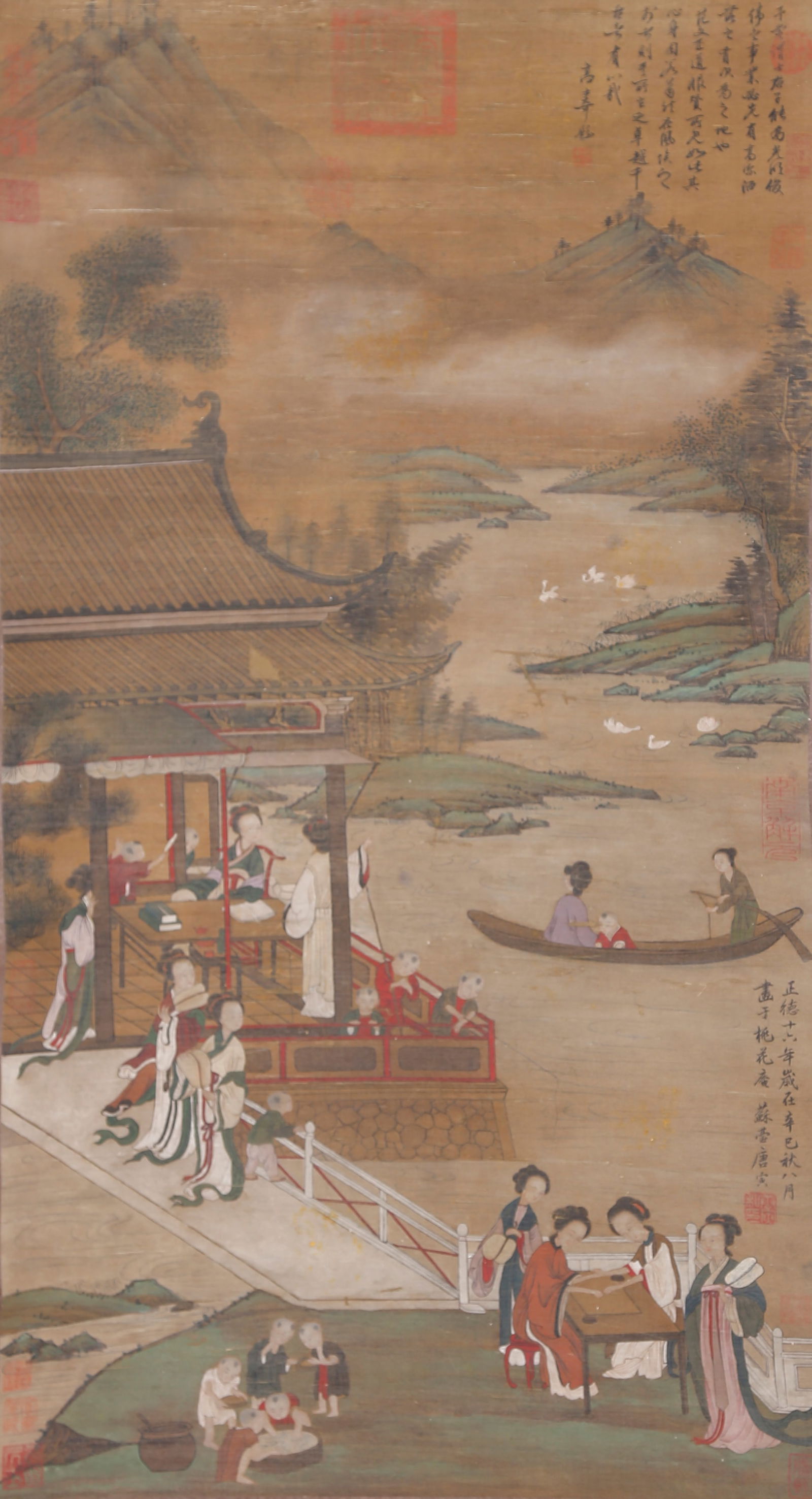 A FIGURE AND STORY PAINTING ON SILK BY TANG BOHU.唐伯虎 (1 of 12)