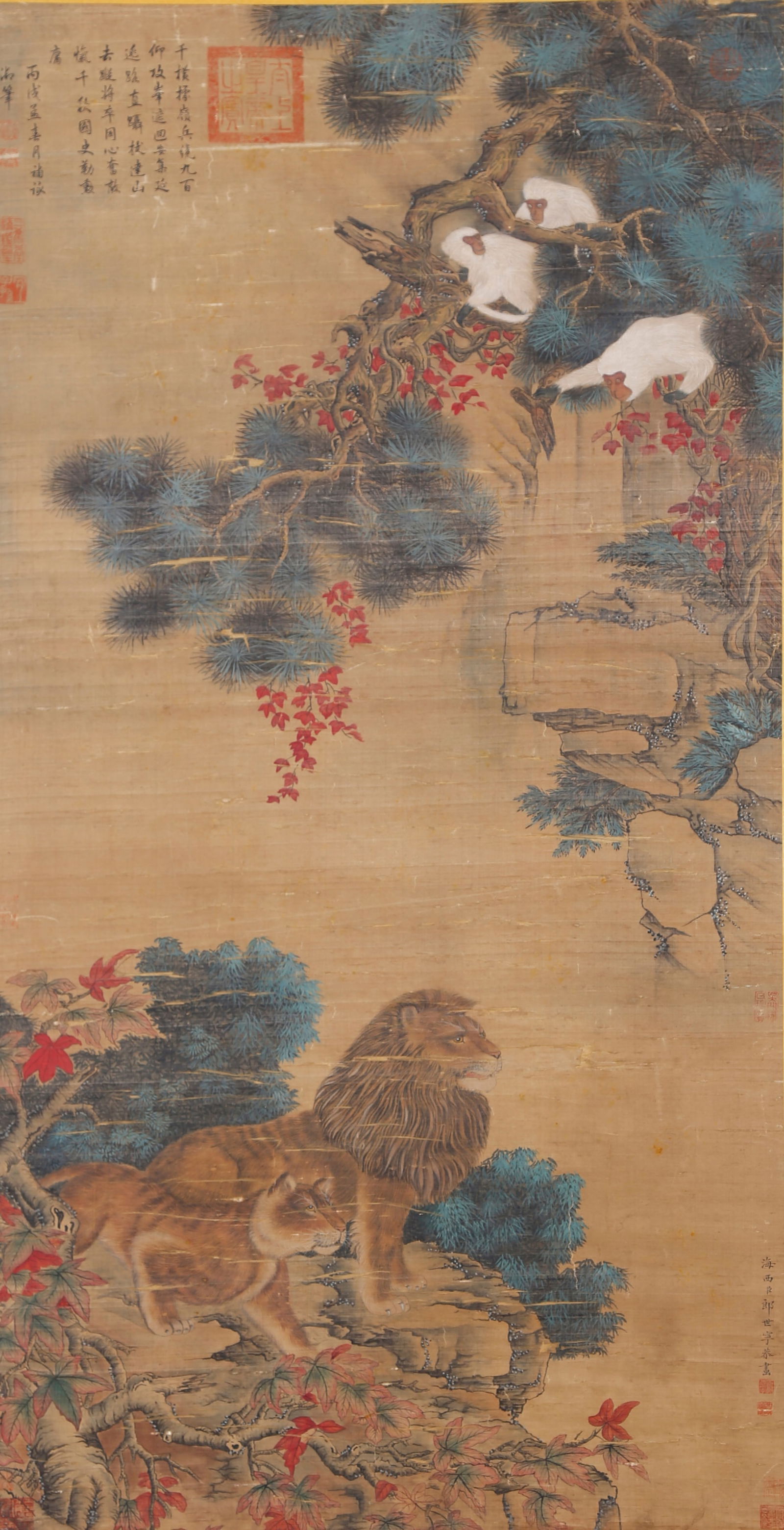 A ANIMAL PAINTING ON SILK BY GIUSEPPE CASTIGLIONE (LANG SHINING).郎世寧 (1 of 11)