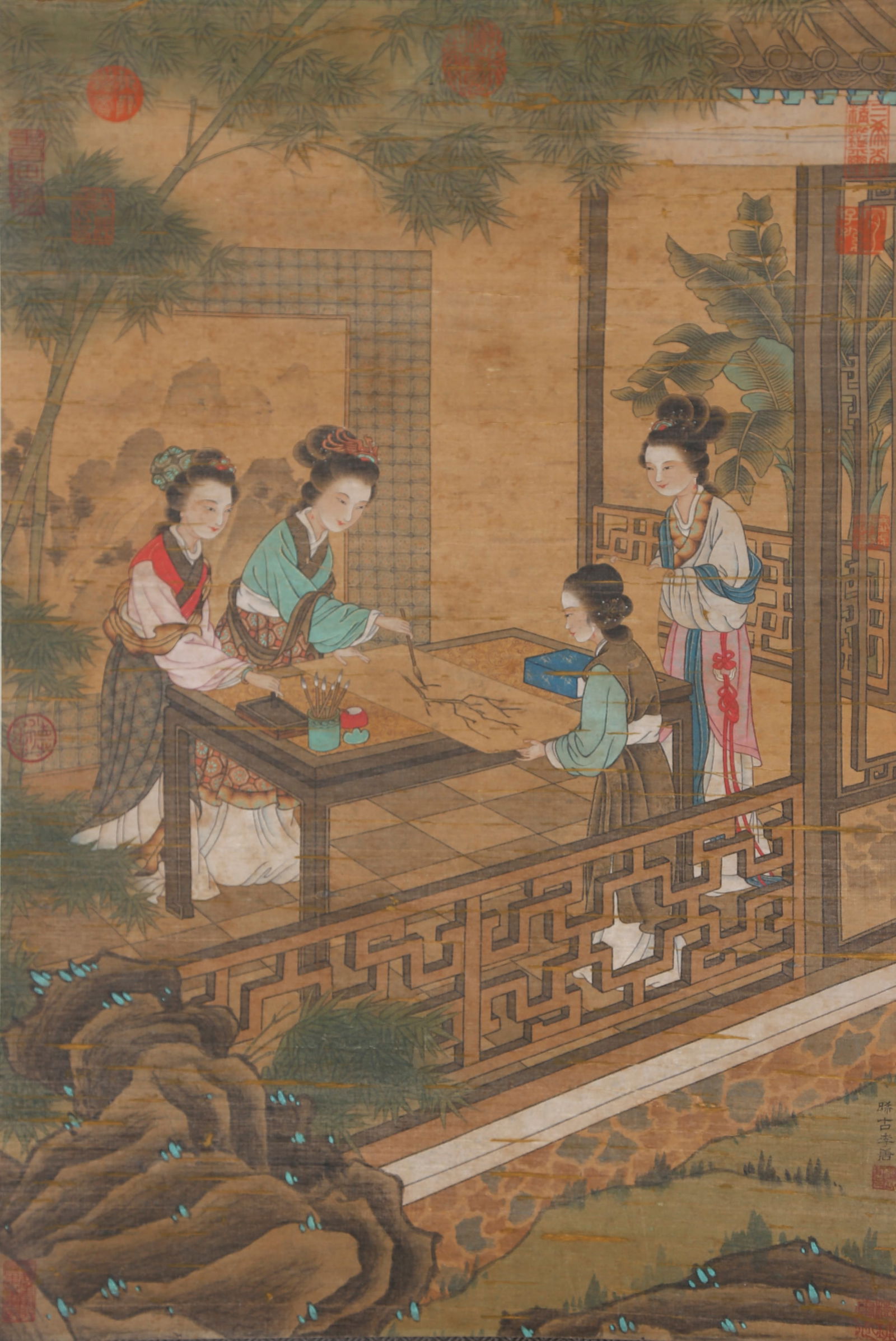 A LADY PAINTING ON SILK BY LI TANG.李唐 (1 of 9)