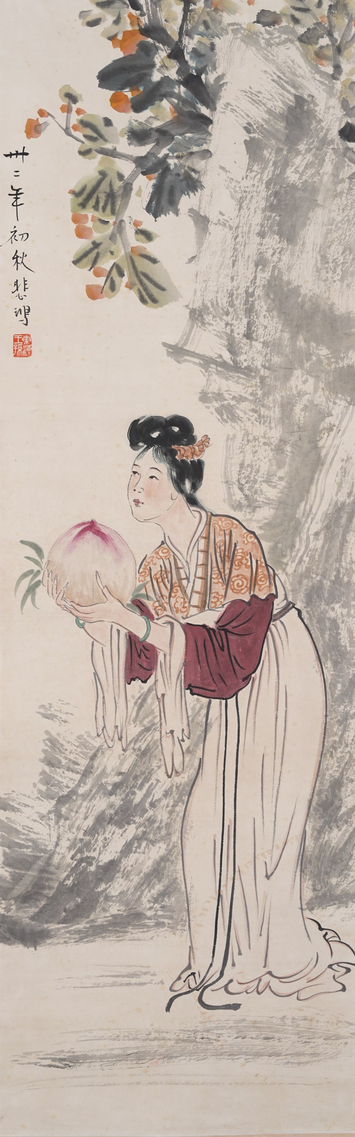 A FIGURE PAINTING ON PAPER BY XU BEIHONG.徐悲鴻 (1 of 8)