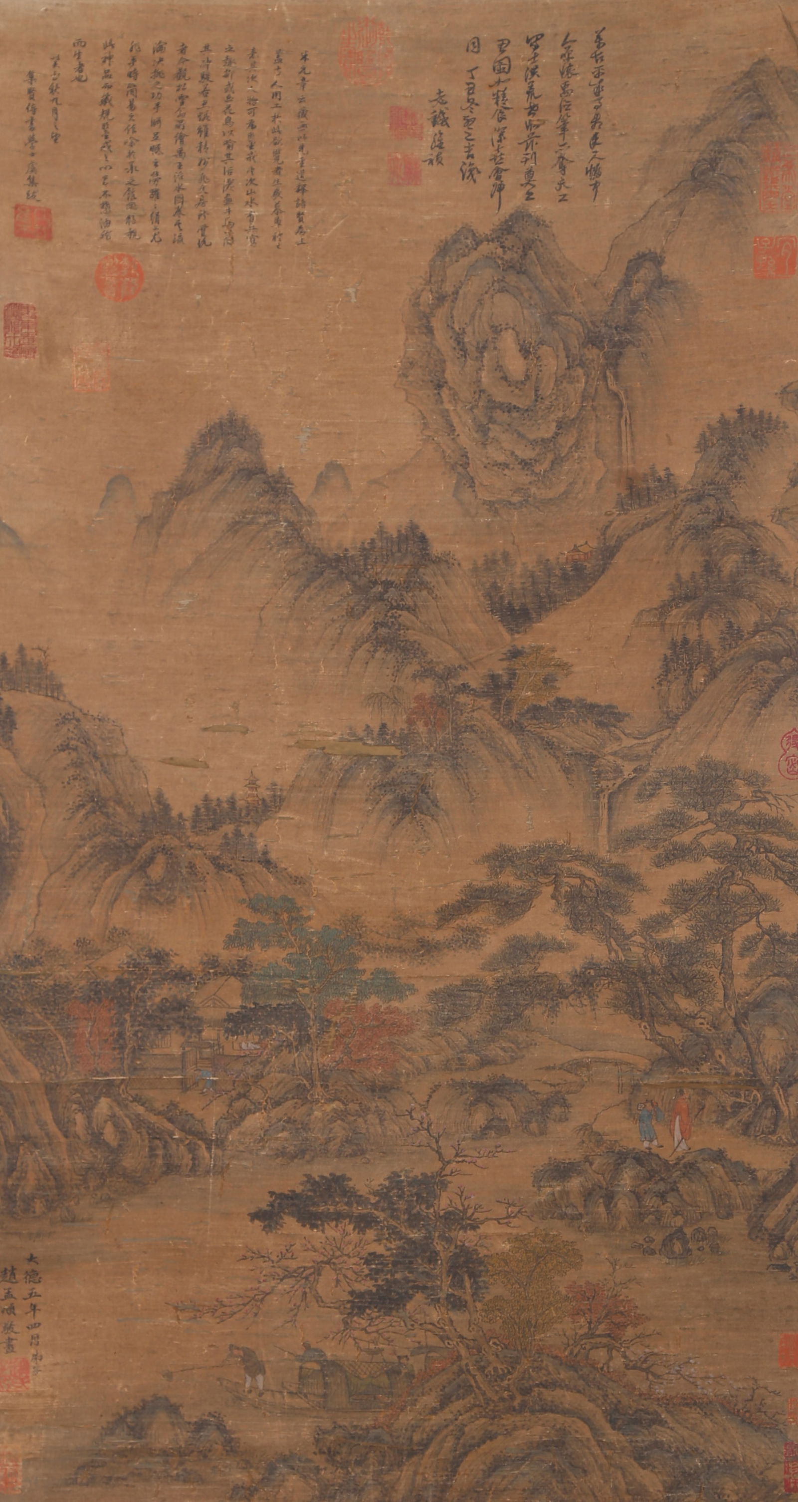 A LANDSCAPE PAINTING ON SILK BY ZHAO MENGFU.趙孟頫 (1 of 14)