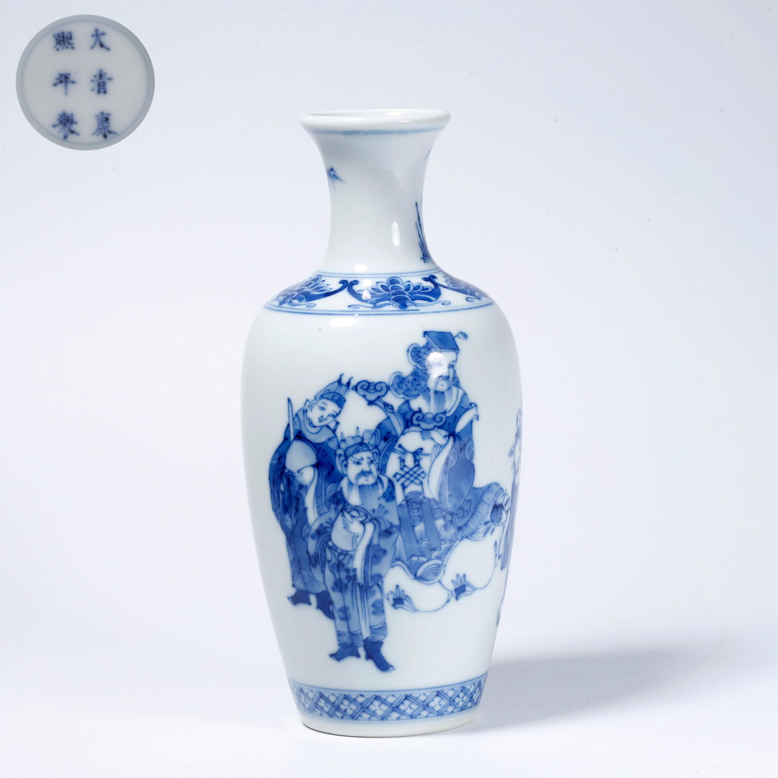 A BLUE-AND-WHITE VASE WITH FIGURE STORY MOTIF (1 of 10)