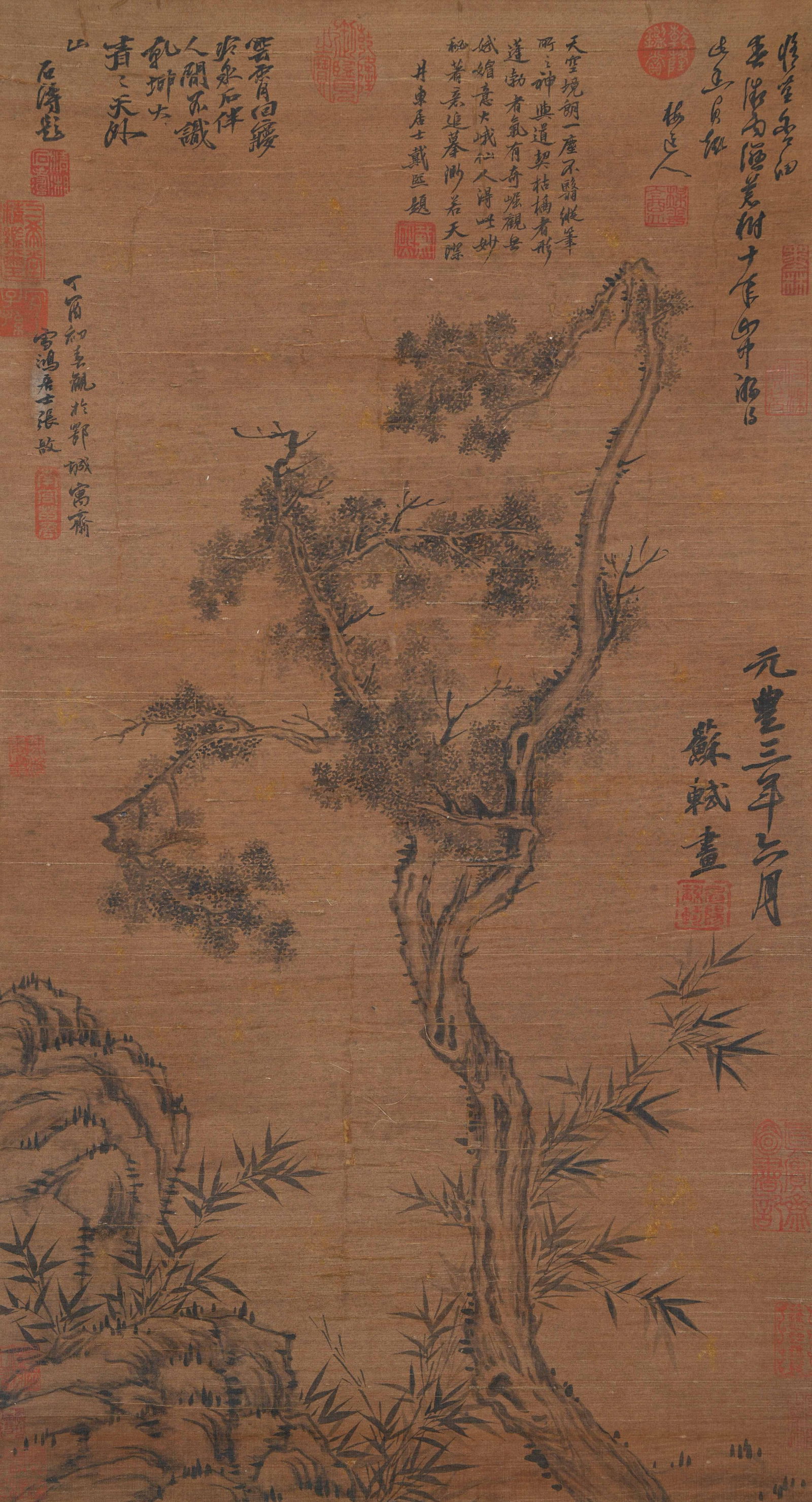 A TREE PAINTING ON SILK BY SU SHI.蘇軾 (1 of 11)