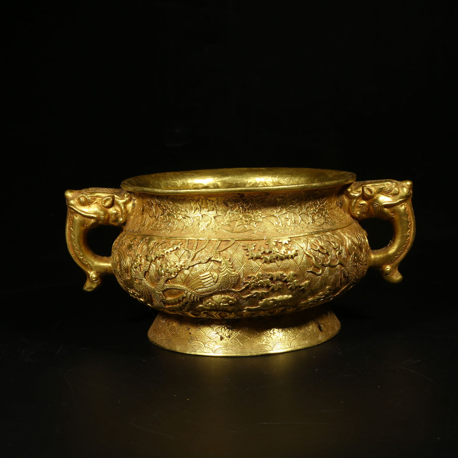 A GILT-BRONZE CENSER WITH QILIN DESIGN (1 of 9)