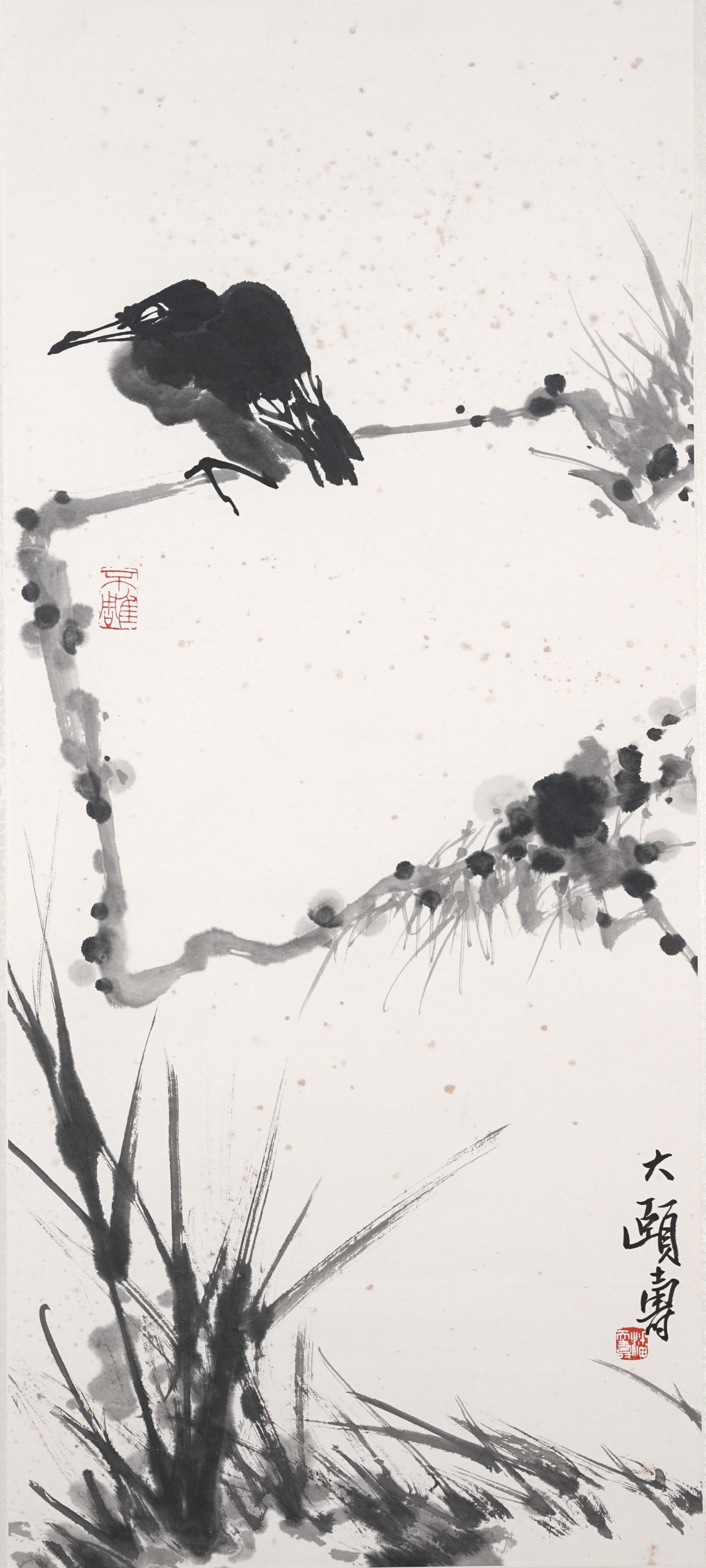 A EAGLE PAINTING ON PAPER BY PAN TIANSHOU.潘天壽 (1 of 8)