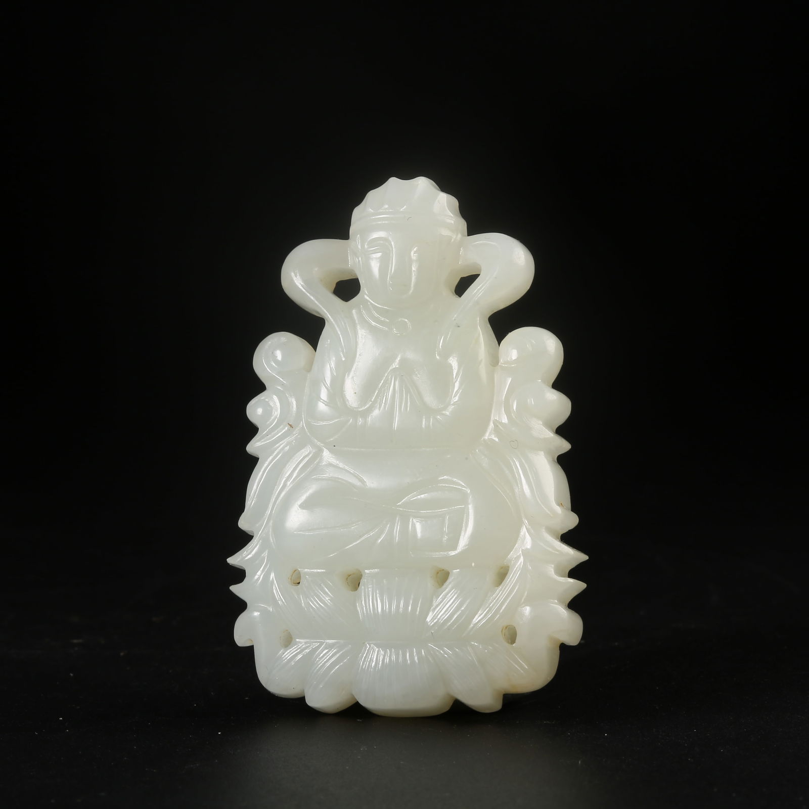 A HETIAN WHITE JADE BODHISATTVA PENDANT (1 of 8)