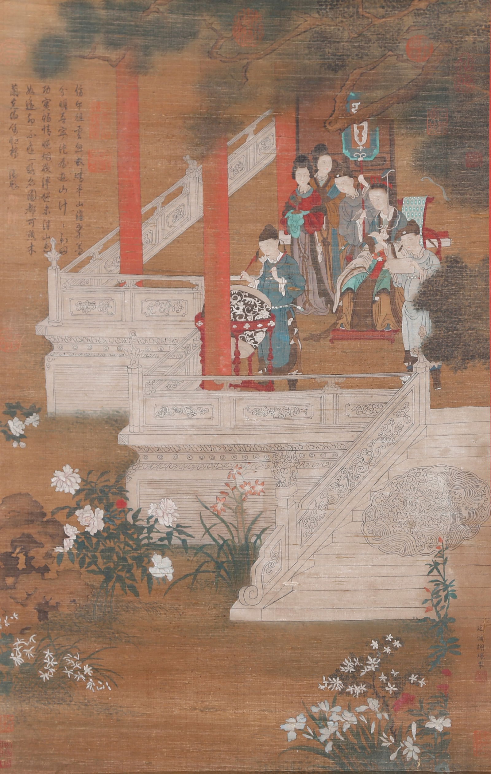 A FIGURE PAINTING ON SILK BY XIE HUAN.謝環 (1 of 10)