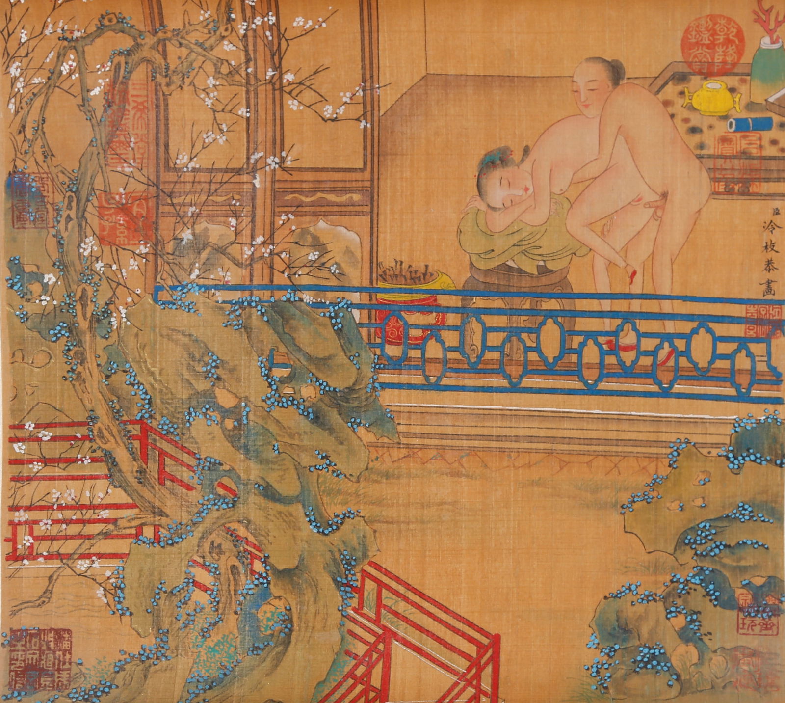 A SPRING PALACE PAINTING ON SILK BY LENG MEI.冷枚 (1 of 8)