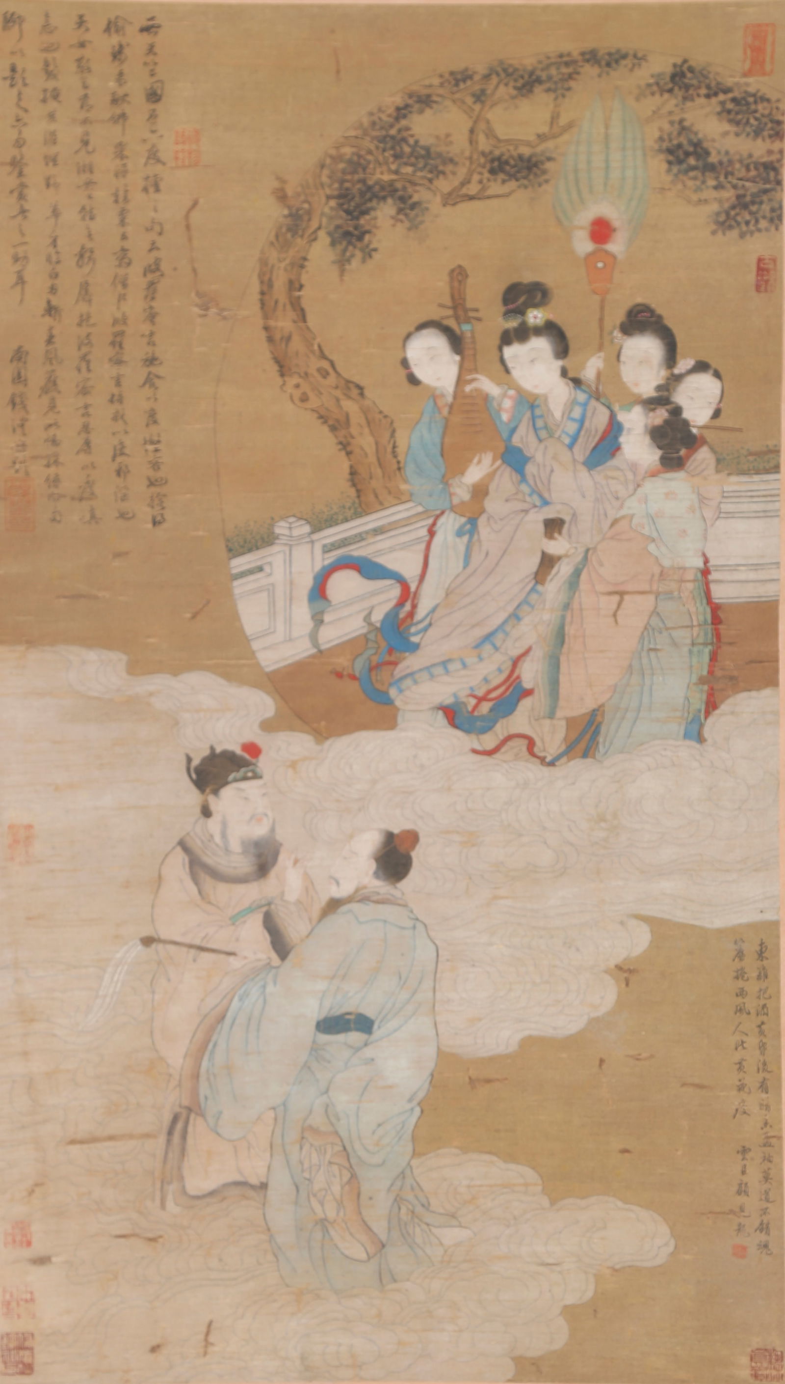 A FIGURE PAINTING ON SILK BY GU JIANLONG.顧見龍 (1 of 8)