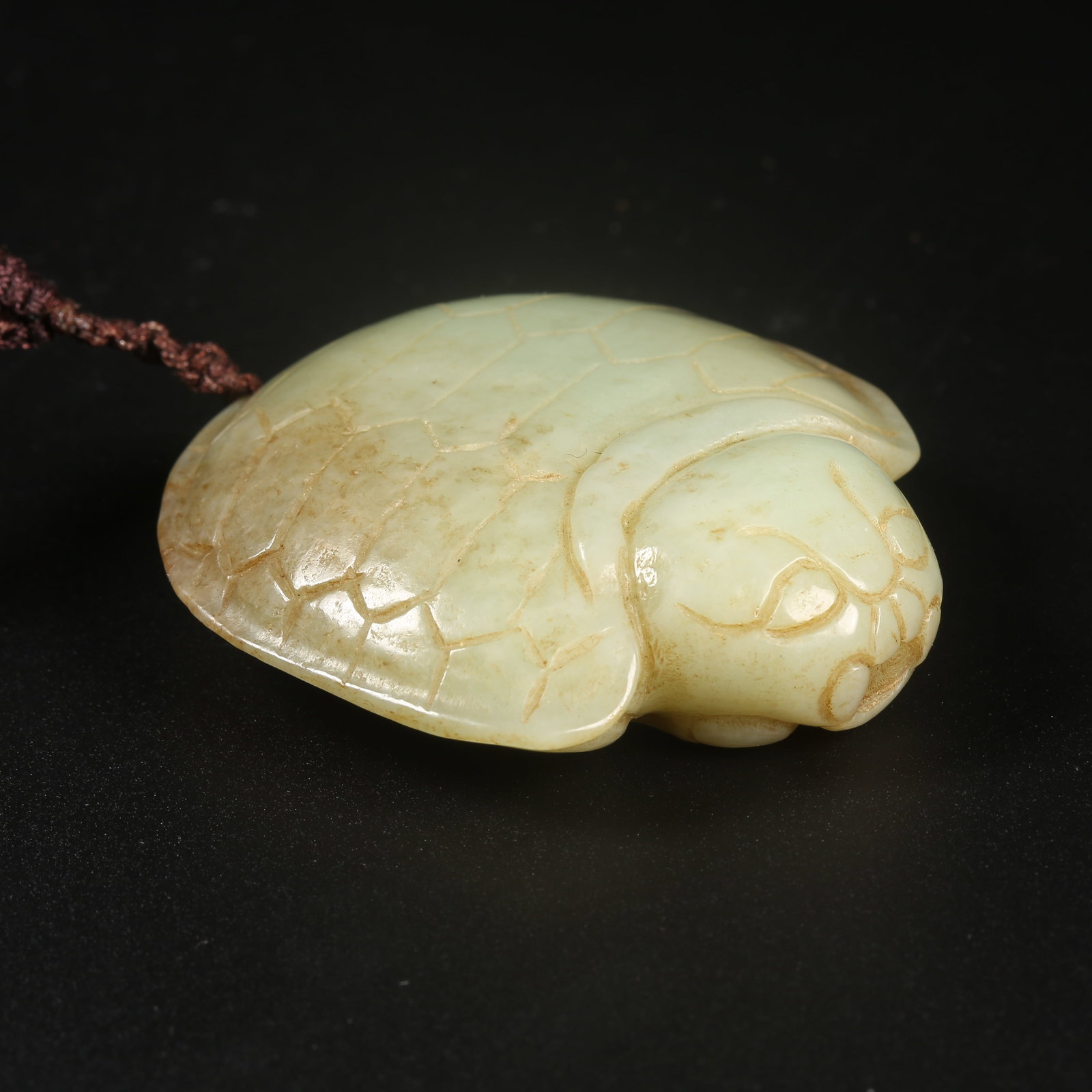 A HETIAN JADE TORTOISE PENDANT: Hetian Jade Tortoise Pendant