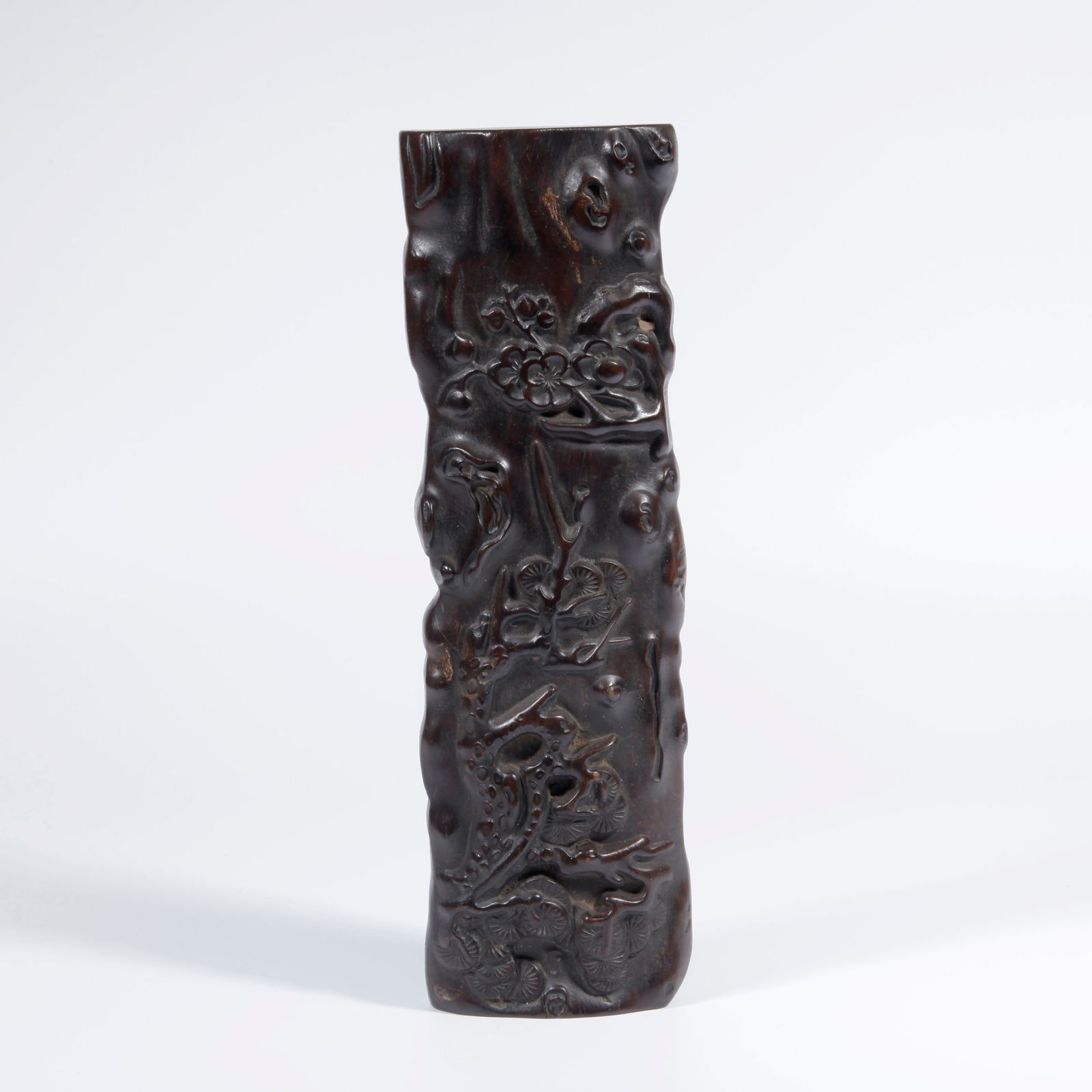 A ZITAN WOOD CARVING PLUM BLOSSOM PATTERN ARMREST (1 of 10)