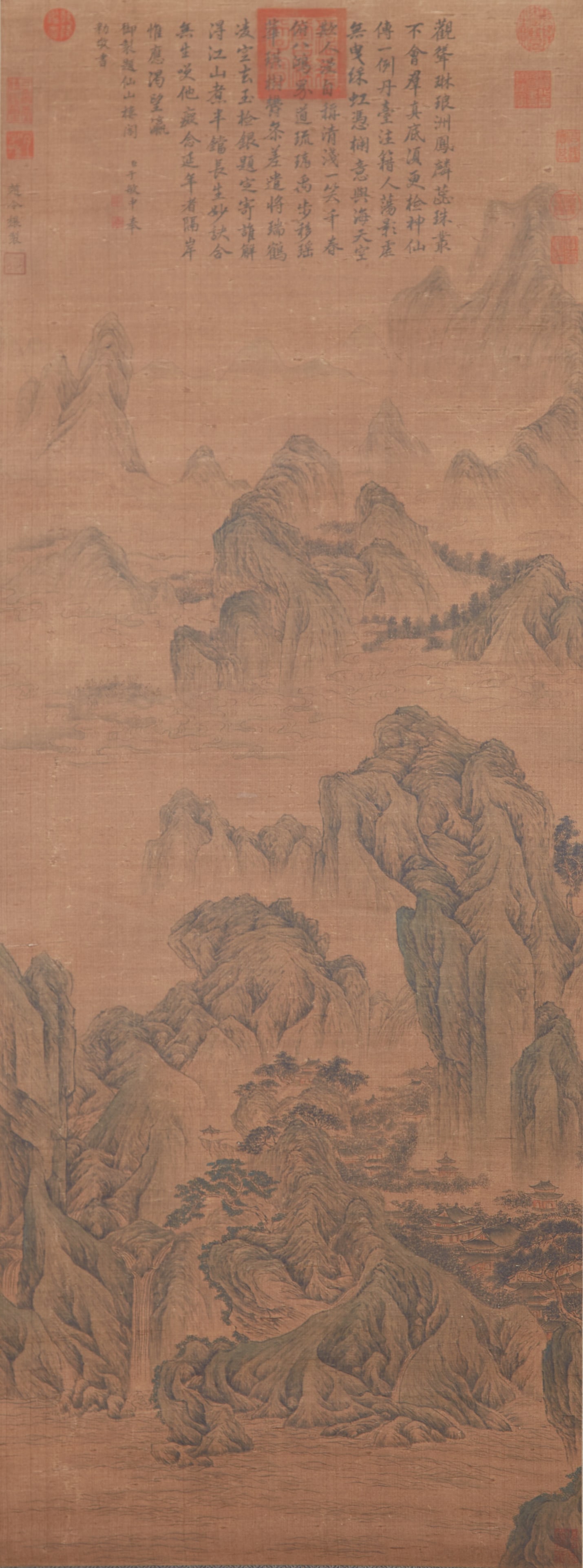 A LANDSCAPE PAINTING ON SILK BY ZHAO LINGRANG.趙令穰 (1 of 12)