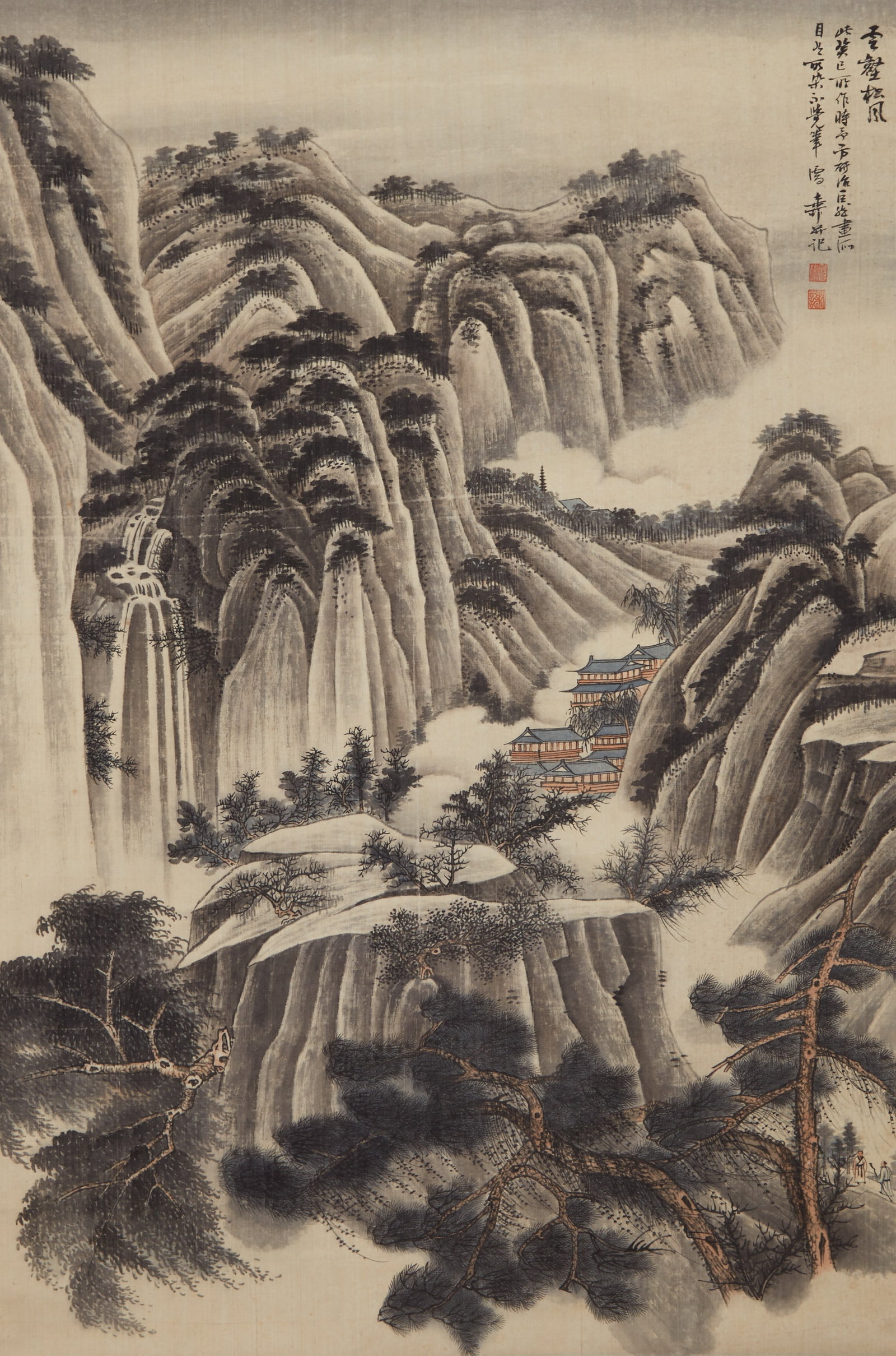 A LANDSCAPE PAINTING ON SILK BY XIE ZHILIU.謝稚柳 (1 of 11)