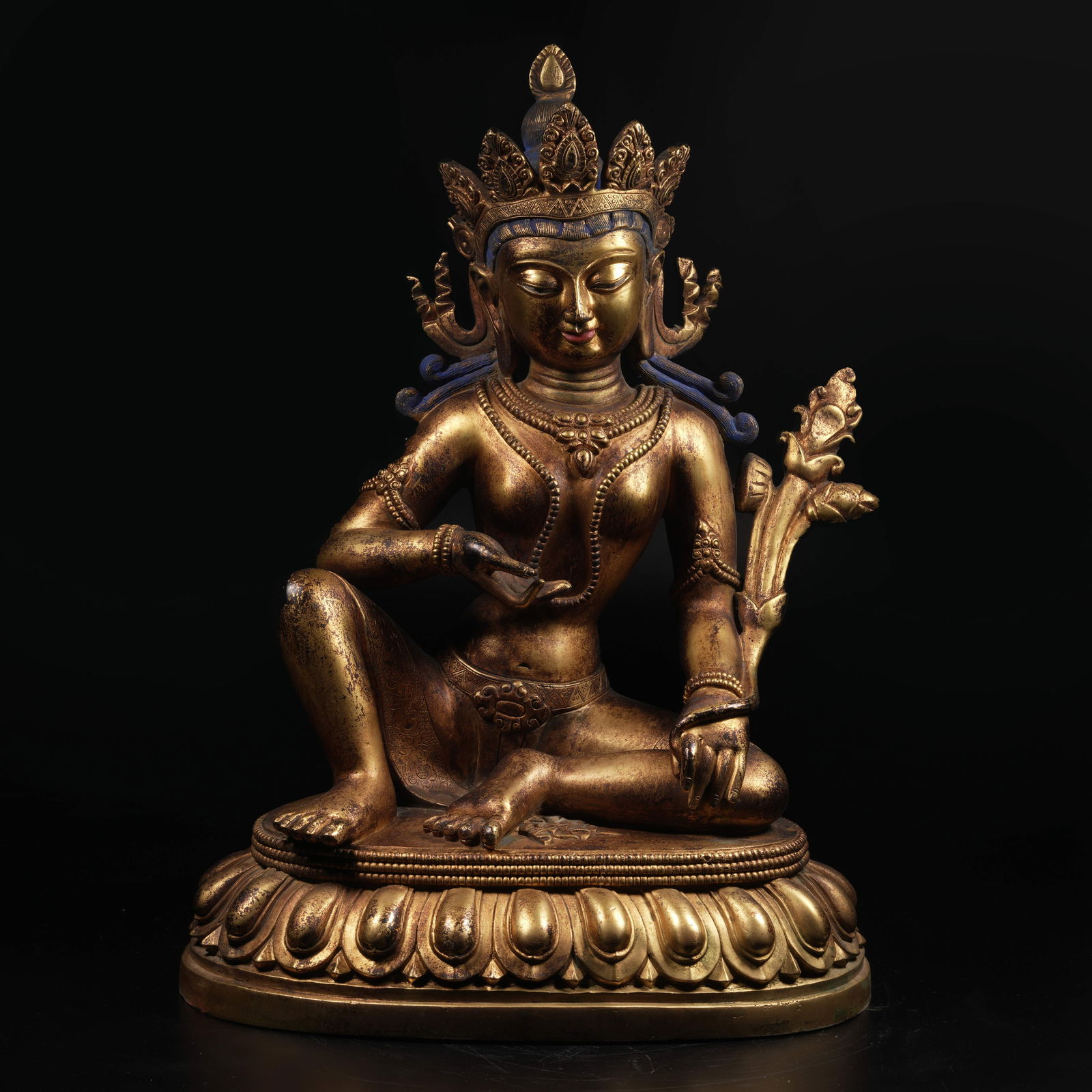 A GILT-BRONZE CINT?MA?ICAKRA AVALOKITESHVARA STATUE (1 of 8)