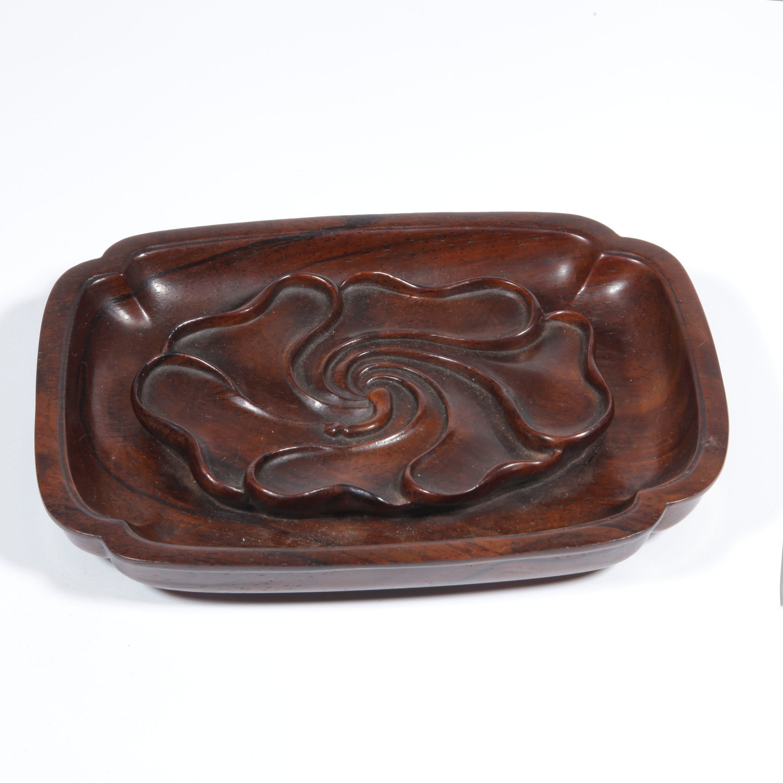 A ZITAN WOOD CARVING FLOWER PATTERN WATER CONTAINER (1 of 9)