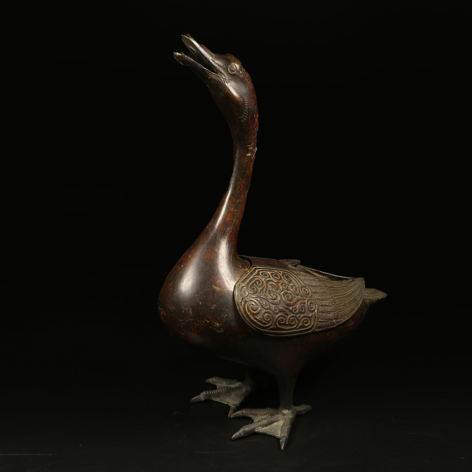 A BRONZE TREASURE DUCK INCENSE BURNER (1 of 9)
