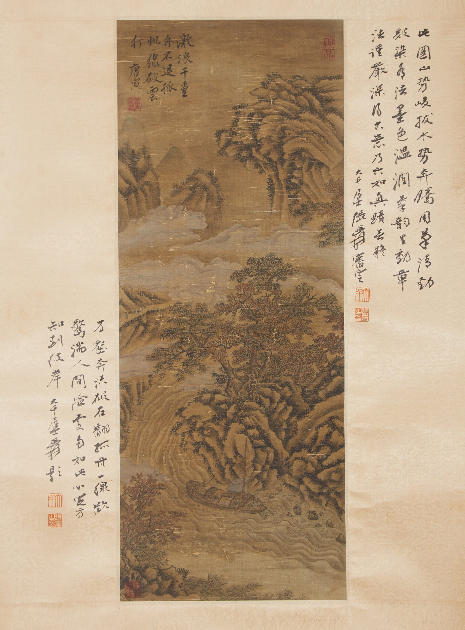 A LANDSCAPE PAINTING ON SILK BY TANG BOHU.唐伯虎 (1 of 10)