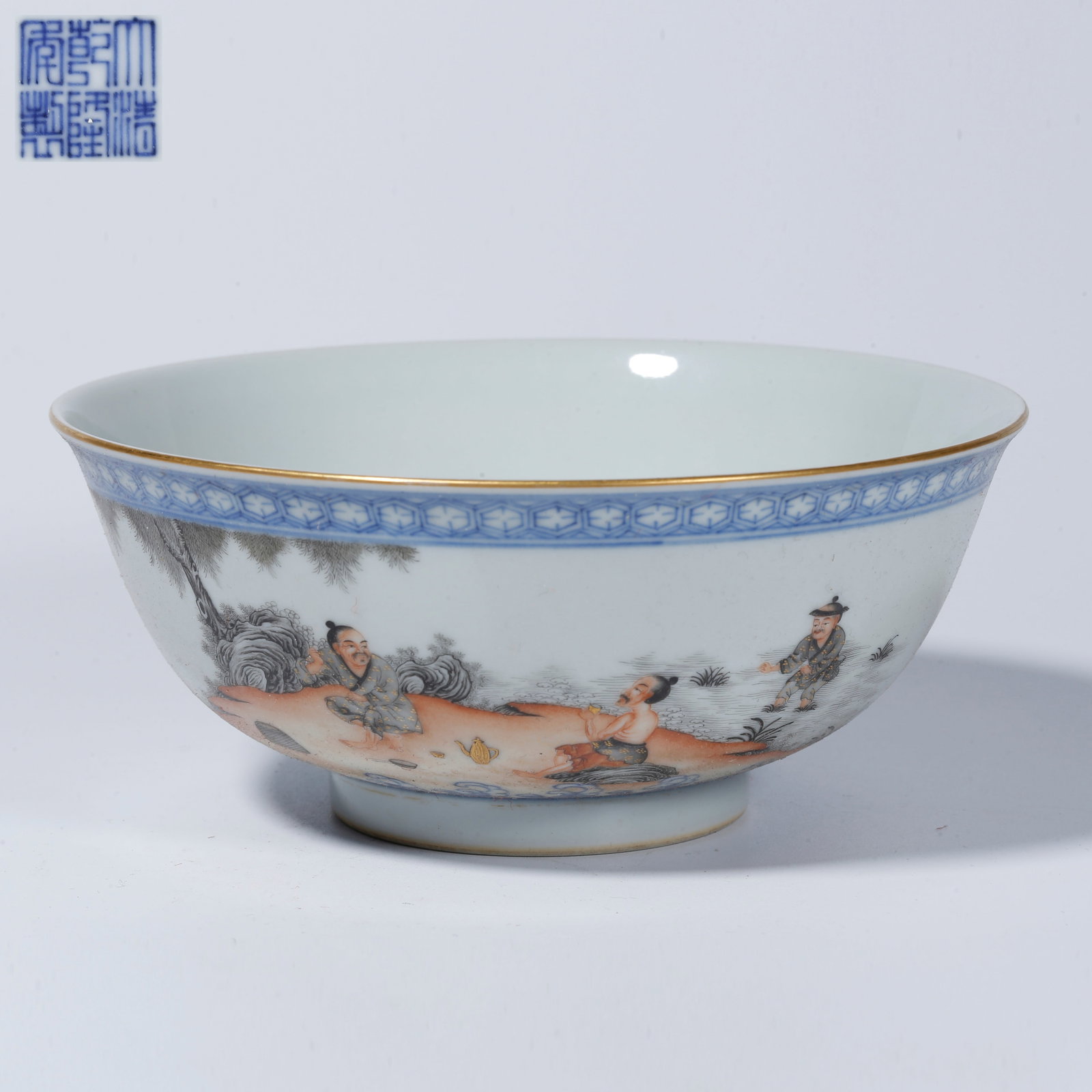 A INK-DECORATED BOWL WITH FIGURAL STORY DESIGN (1 of 9)