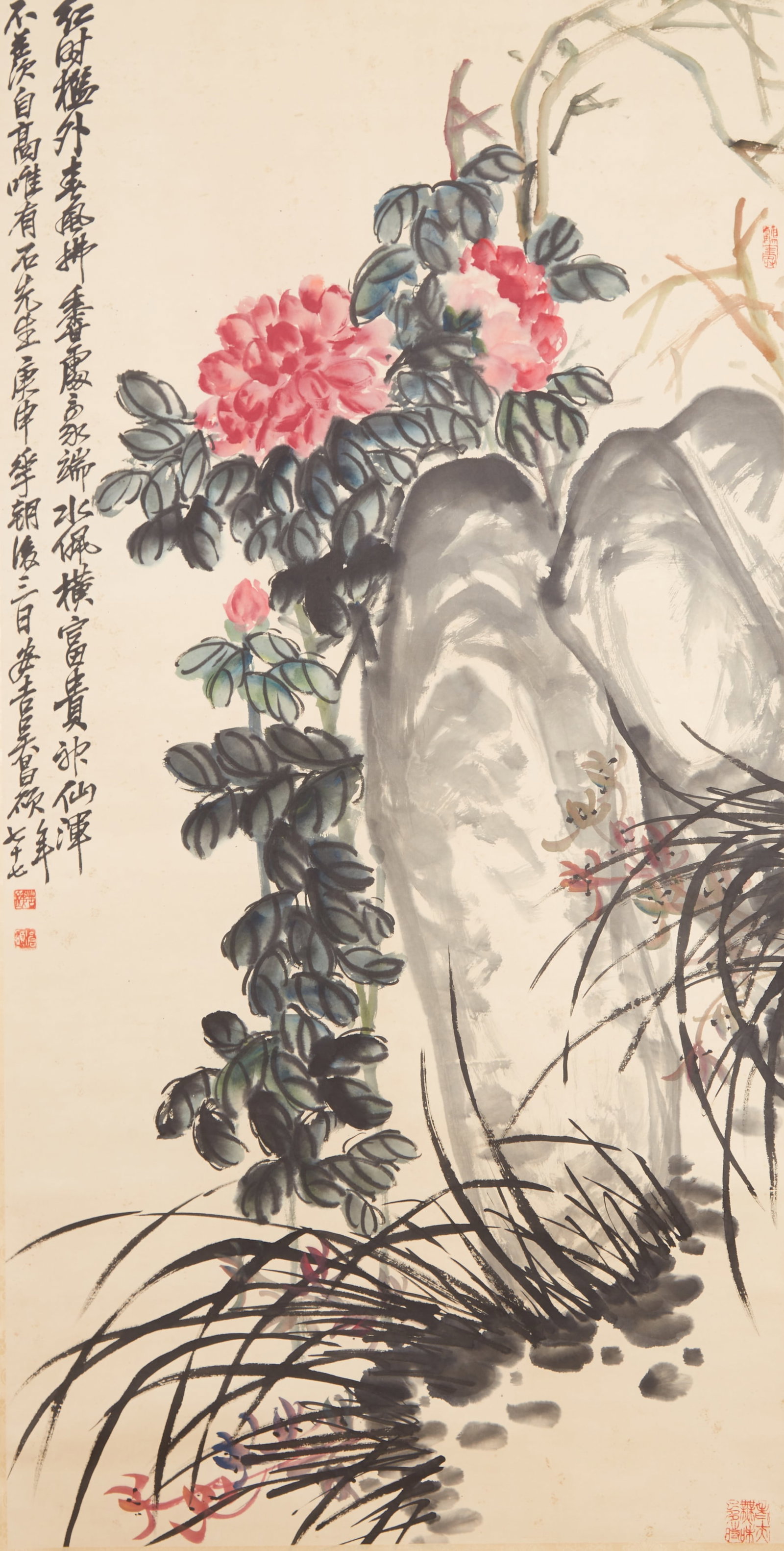 A FLOWER PAINTING ON PAPER BY WU CHANGSHUO.吳昌碩 (1 of 11)