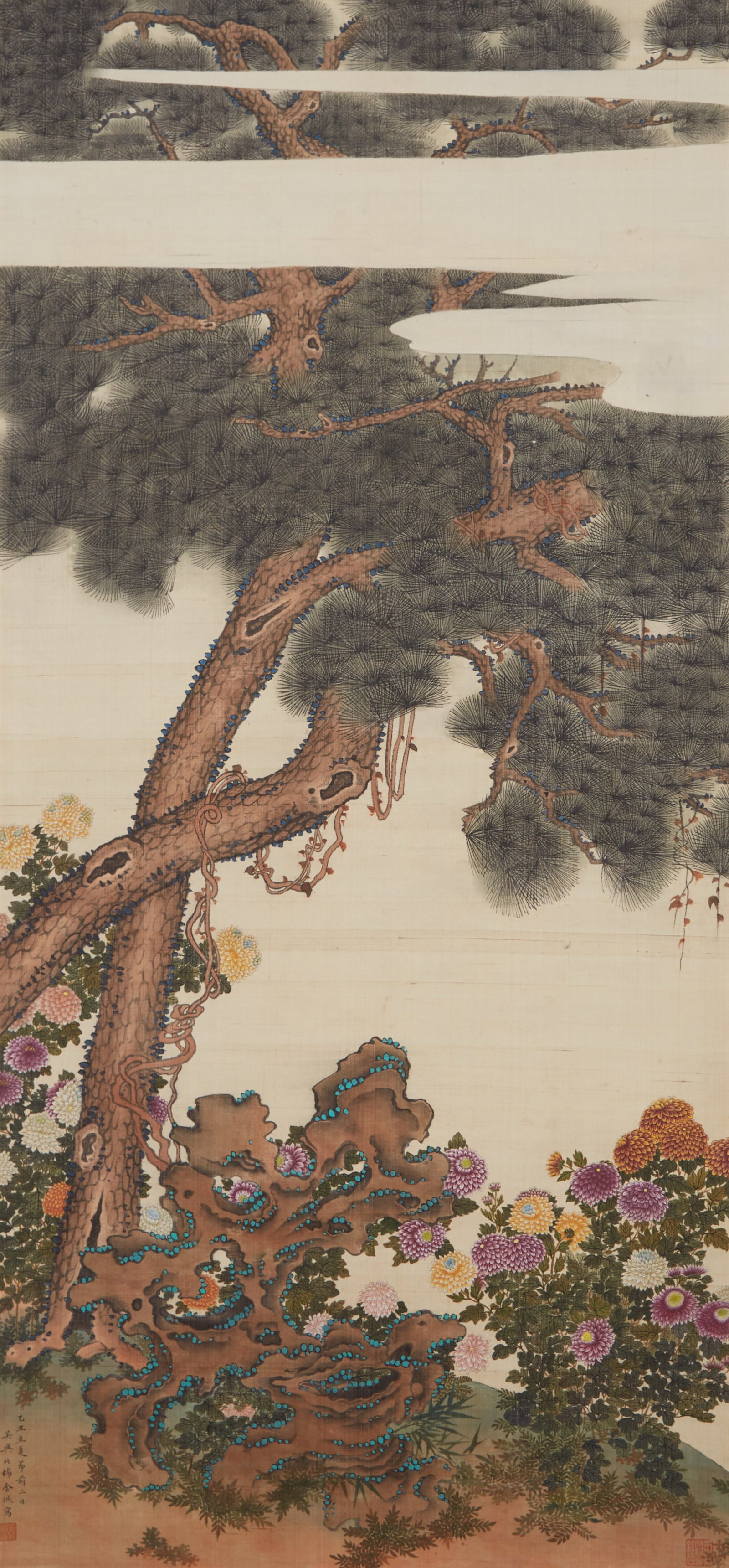 A FLOWER PAINTING ON SILK BY JIN CHENG.金城 (1 of 11)