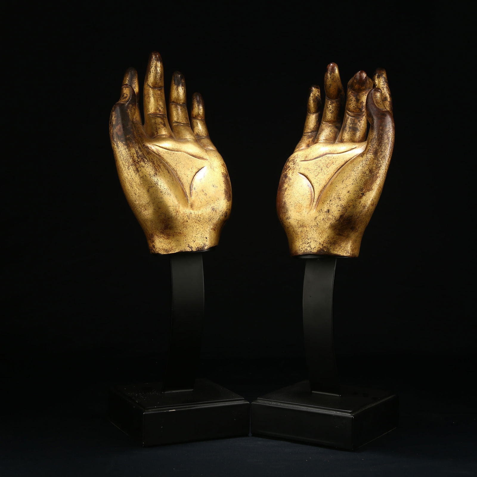 A GILT BRONZE SET OF BUDDHA HANDS (1 of 9)