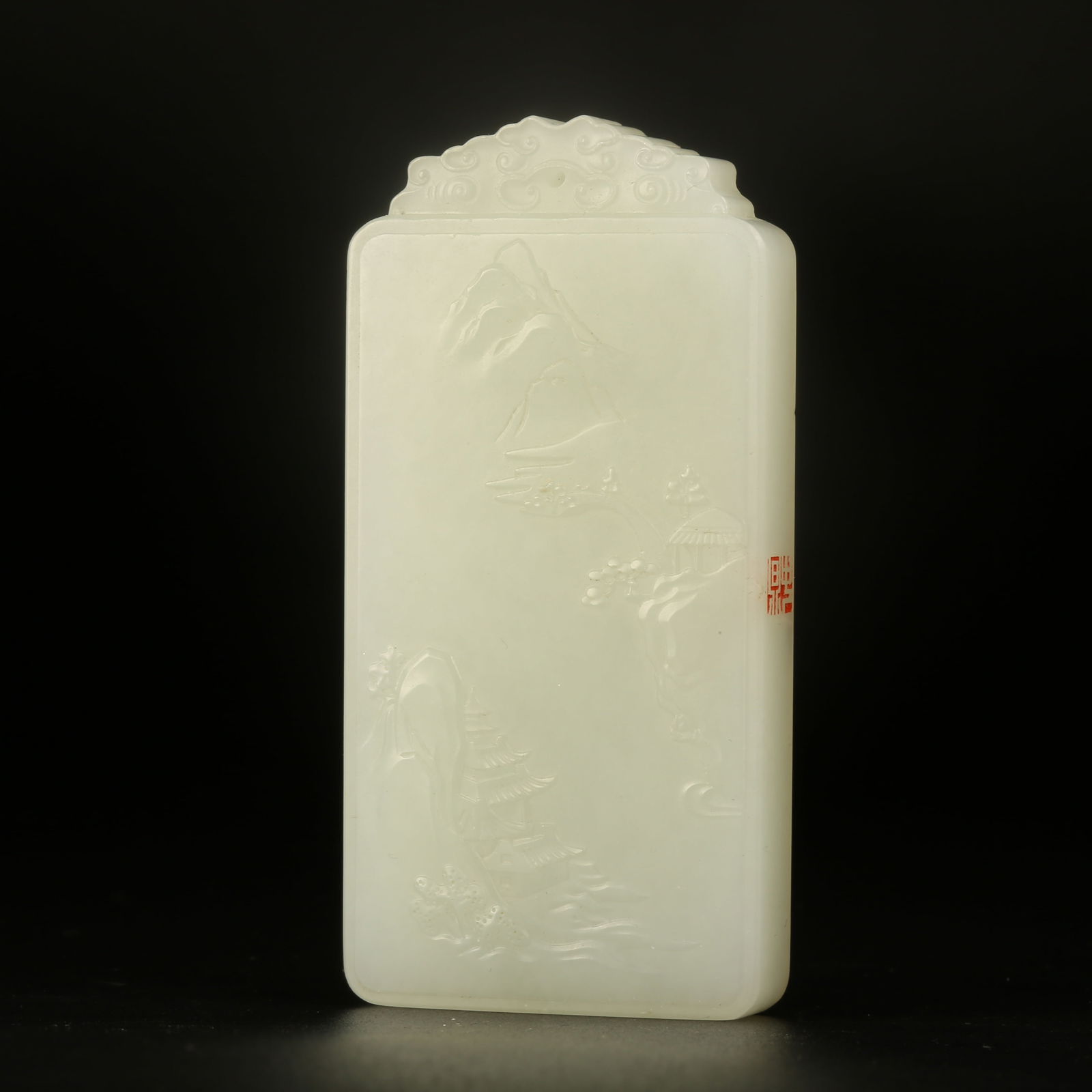 A HETIAN JADE LANDSCAPE PATTERN PLAQUE (1 of 8)