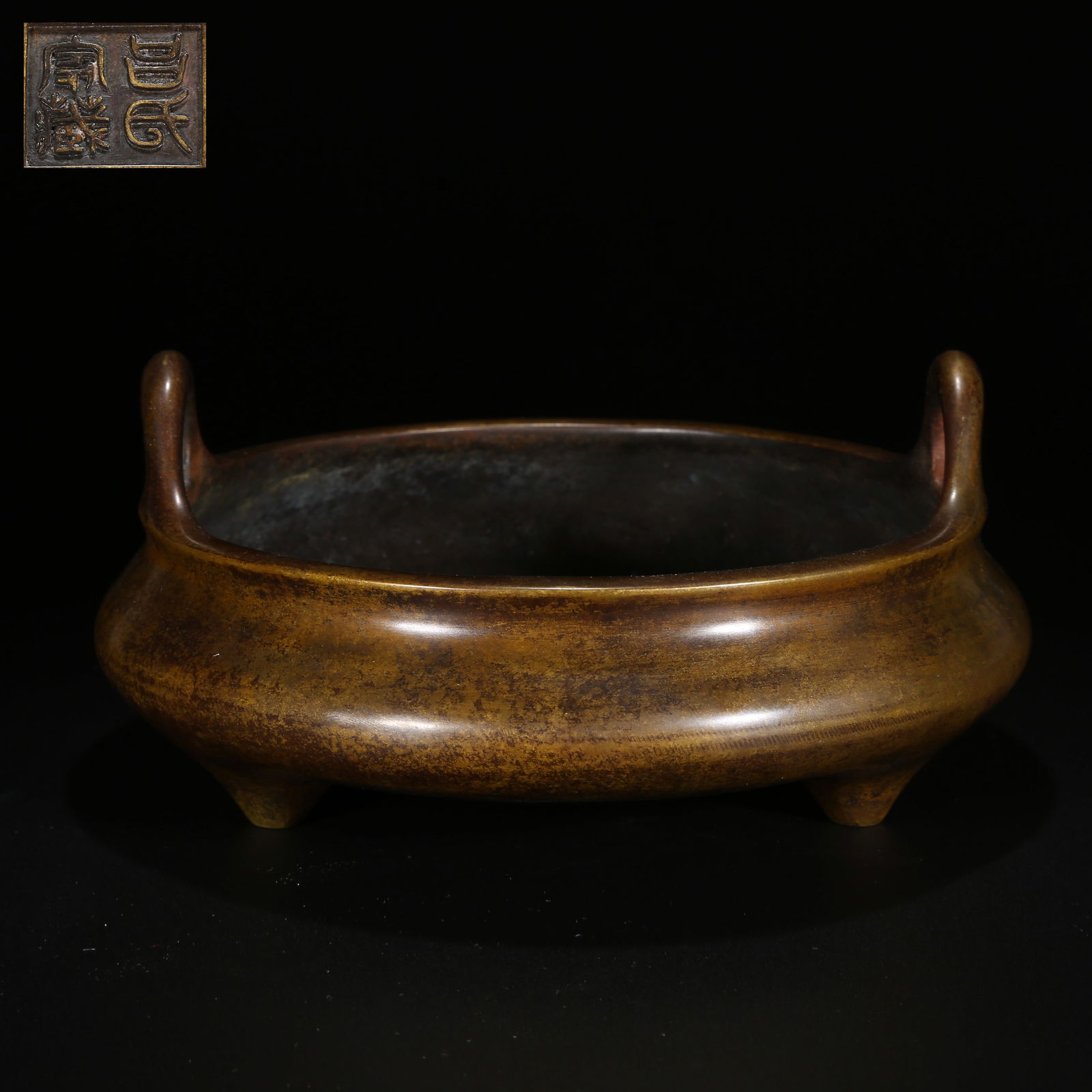 A BRONZE HIGH-HANDLED CENSER (1 of 9)