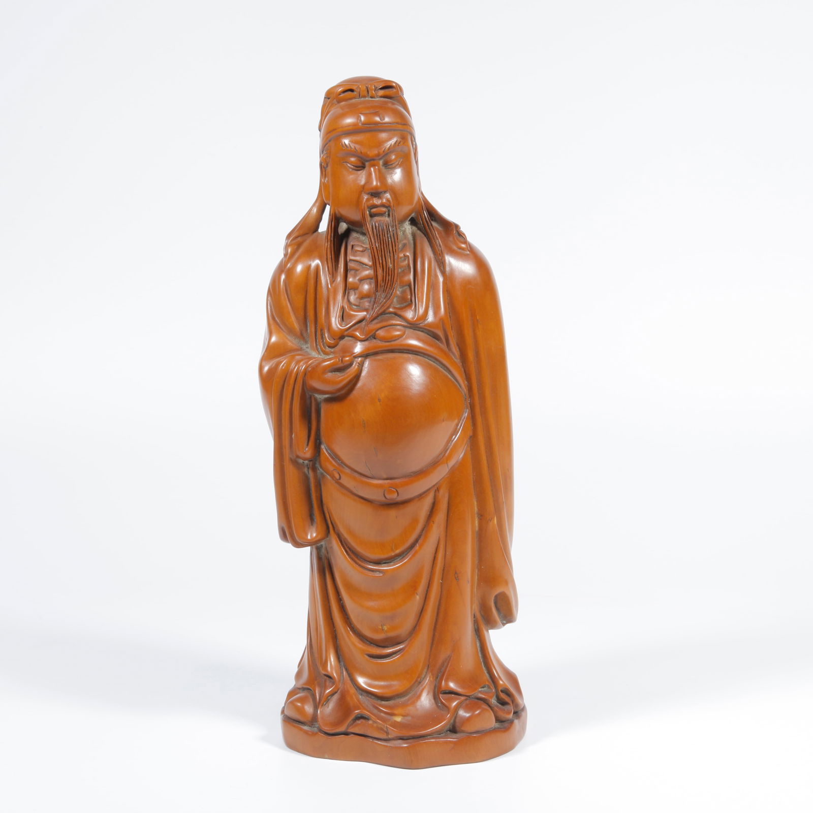A BOXWOOD CARVING GUANYIN STATUE: Boxwood Carving Guanyin Statue