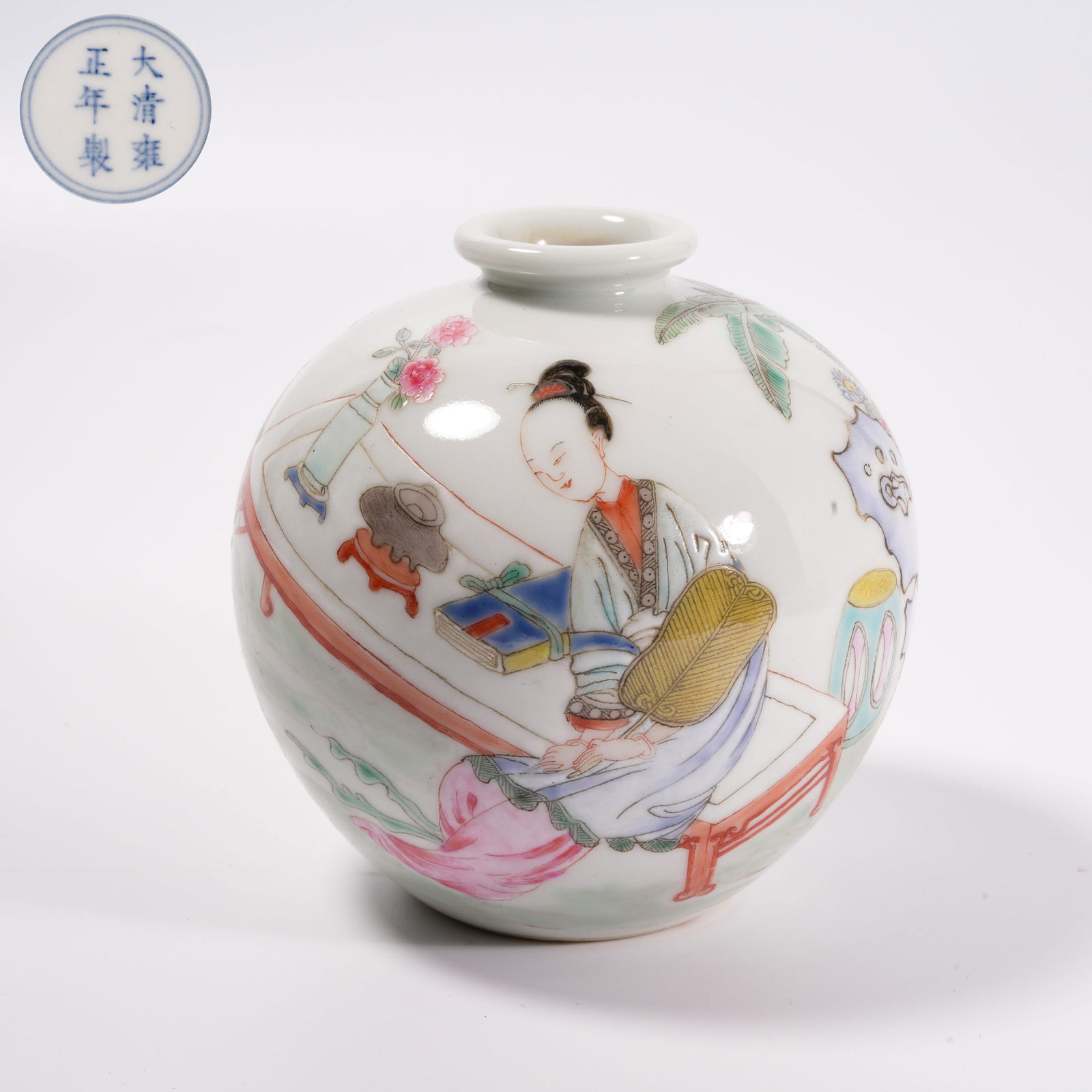 A FAMILLE-ROSE JAR WITH "CHILDREN AT PLAY" DESIGN: Famille-Rose Jar with "Children at Play" Design