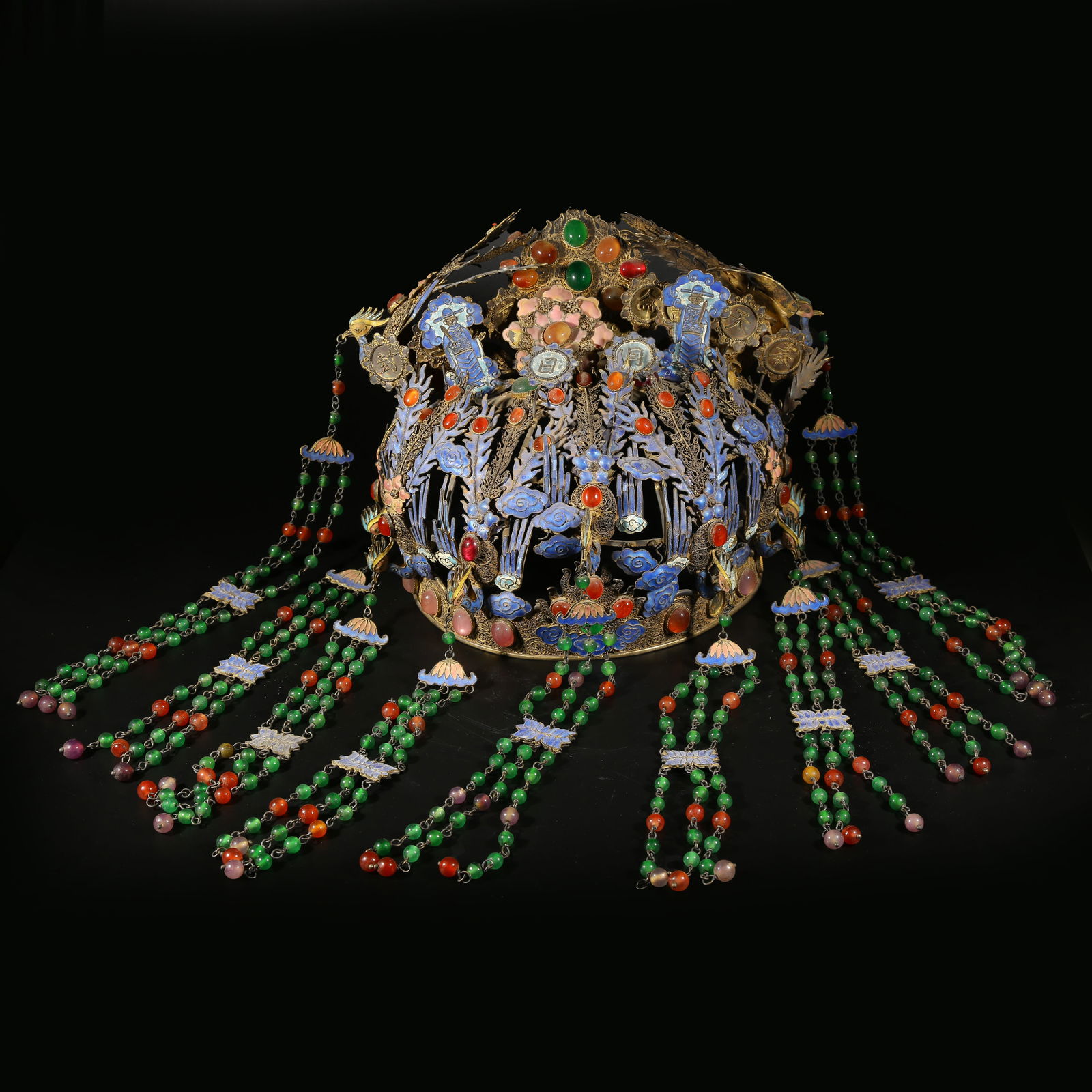 A GILT SILVER ENAMELLED PHOENIX CROWN (1 of 9)