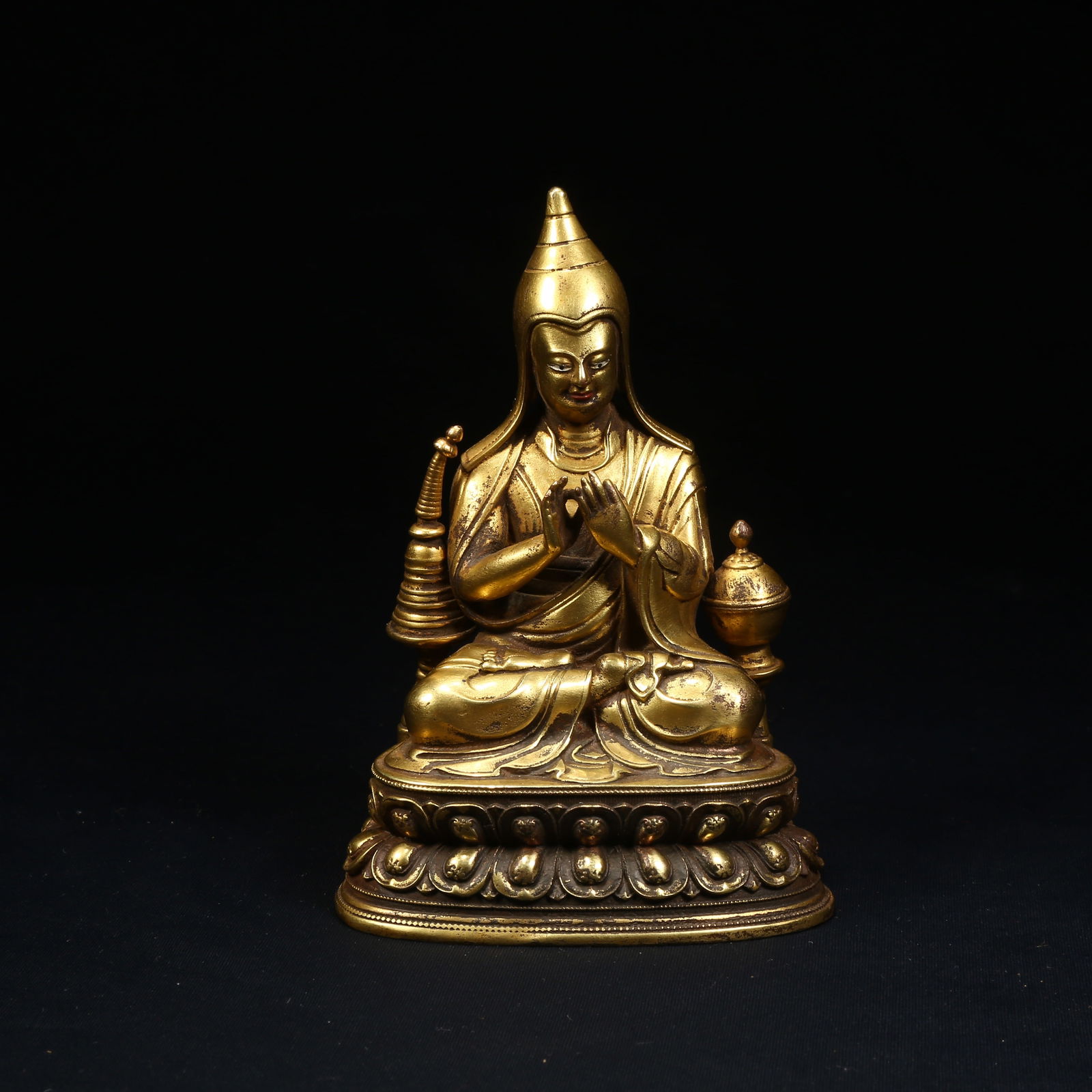 A GILT BRONZE STATUE OF MASTER ATISHA (1 of 7)