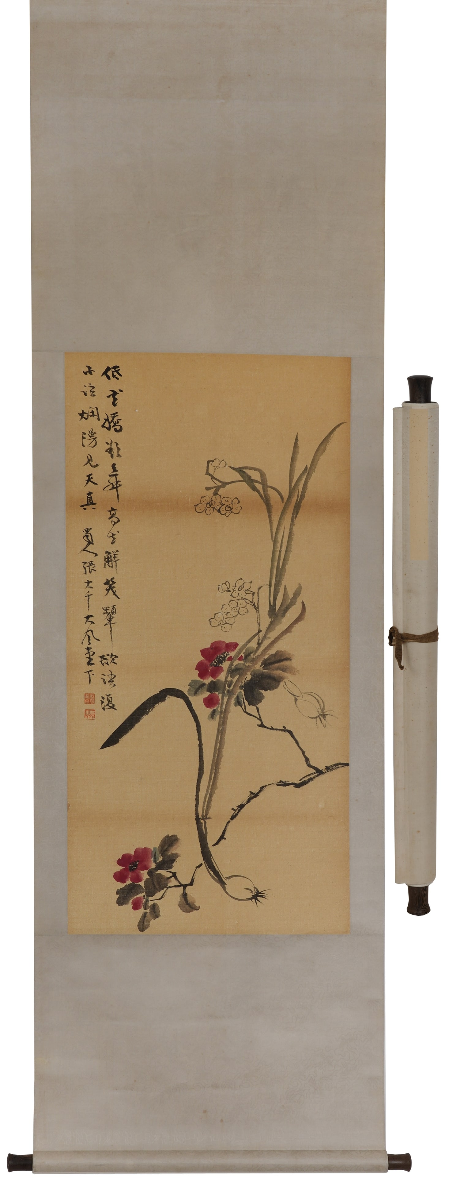 A FLOWER PAINTING ON PAPER BY ZHANG DAQIAN.張大千 (1 of 10)